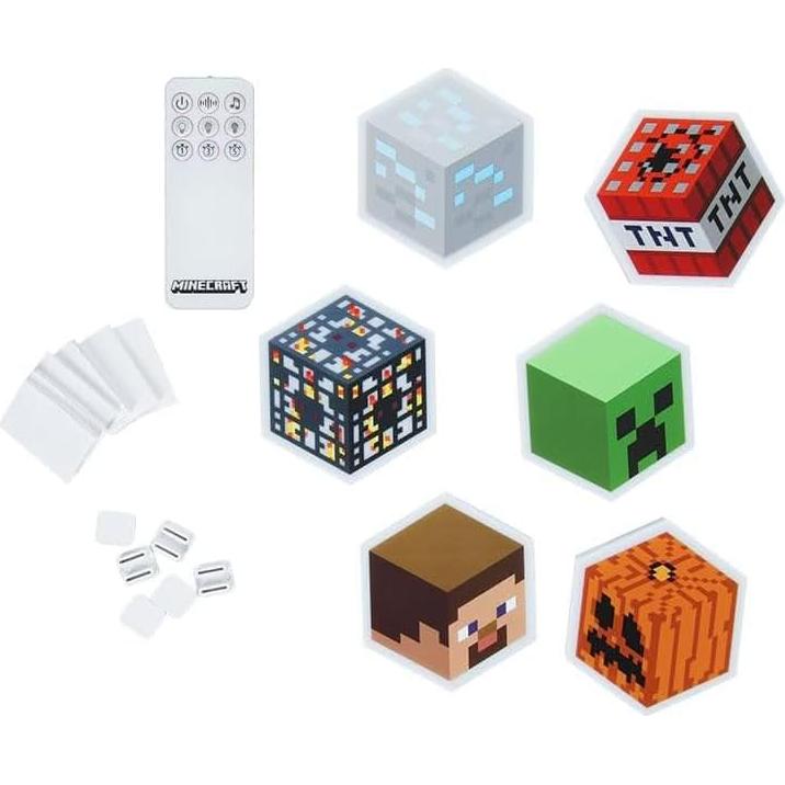 Luz Hexagonal LED Paladone Minecraft - 6 Piezas, Control Remoto