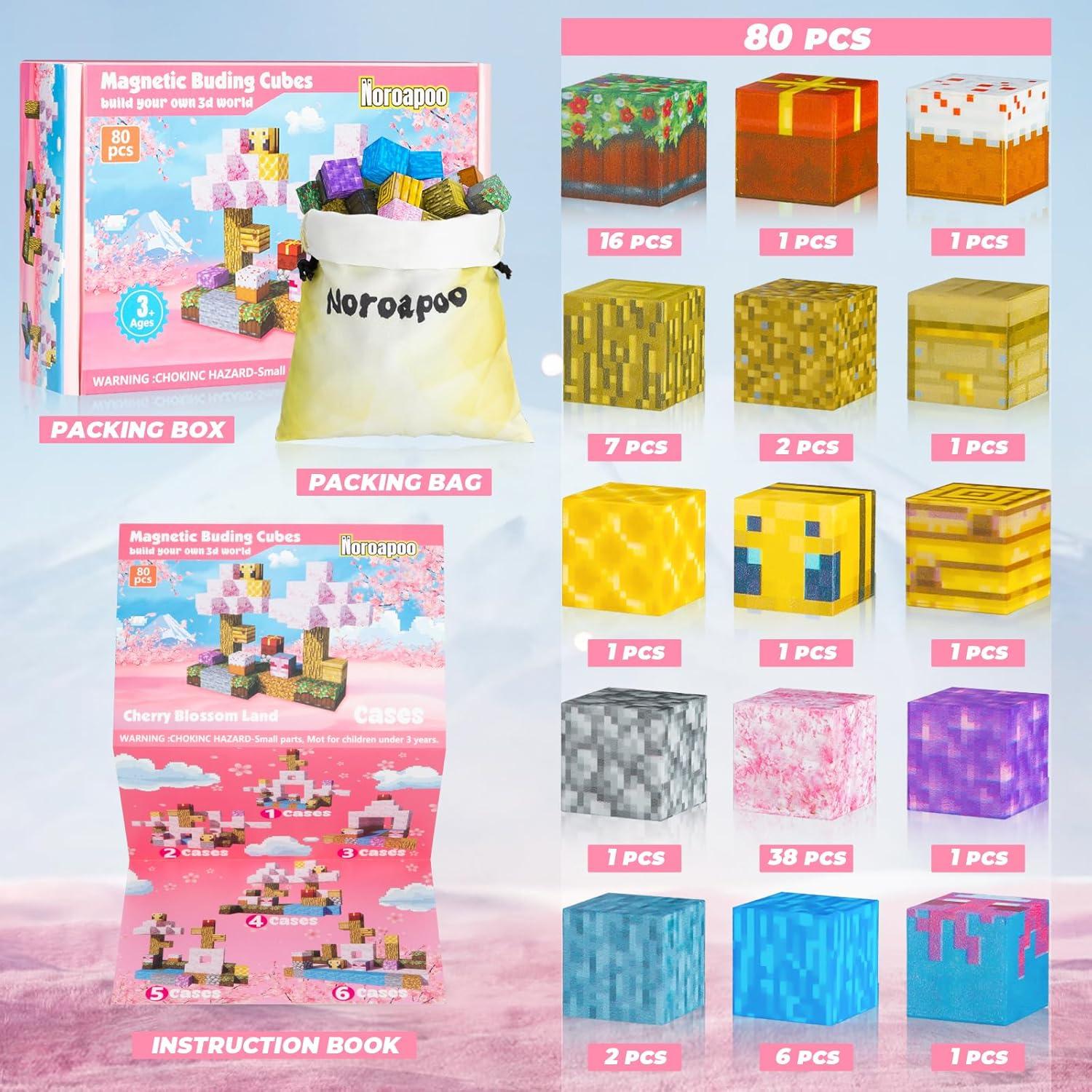 80 Piezas Bloques de Construcción Magnéticos Noroapoo 3D