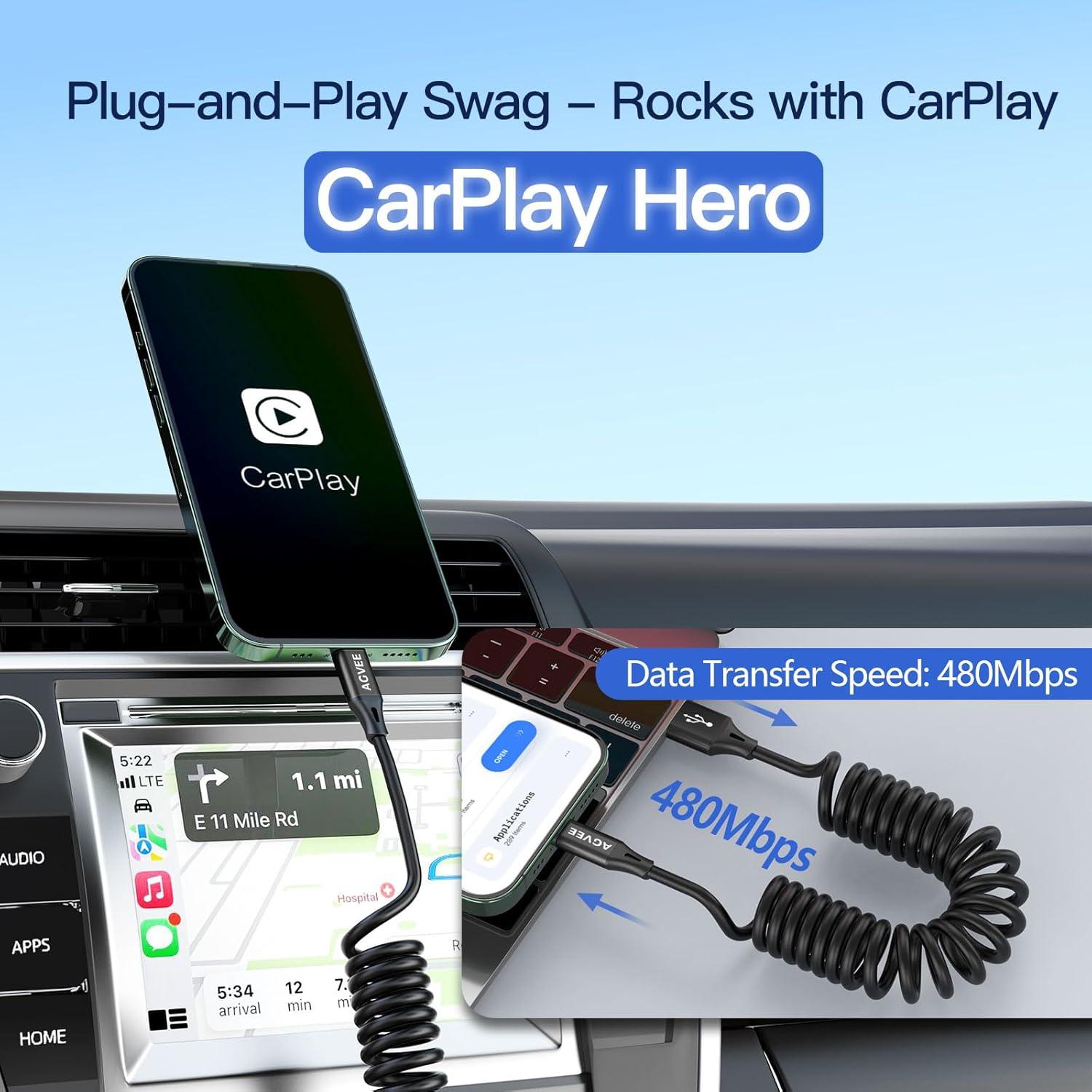 AGVEE Paquete de 2 Cables USB a Lightning 0.91m Carga Rápida