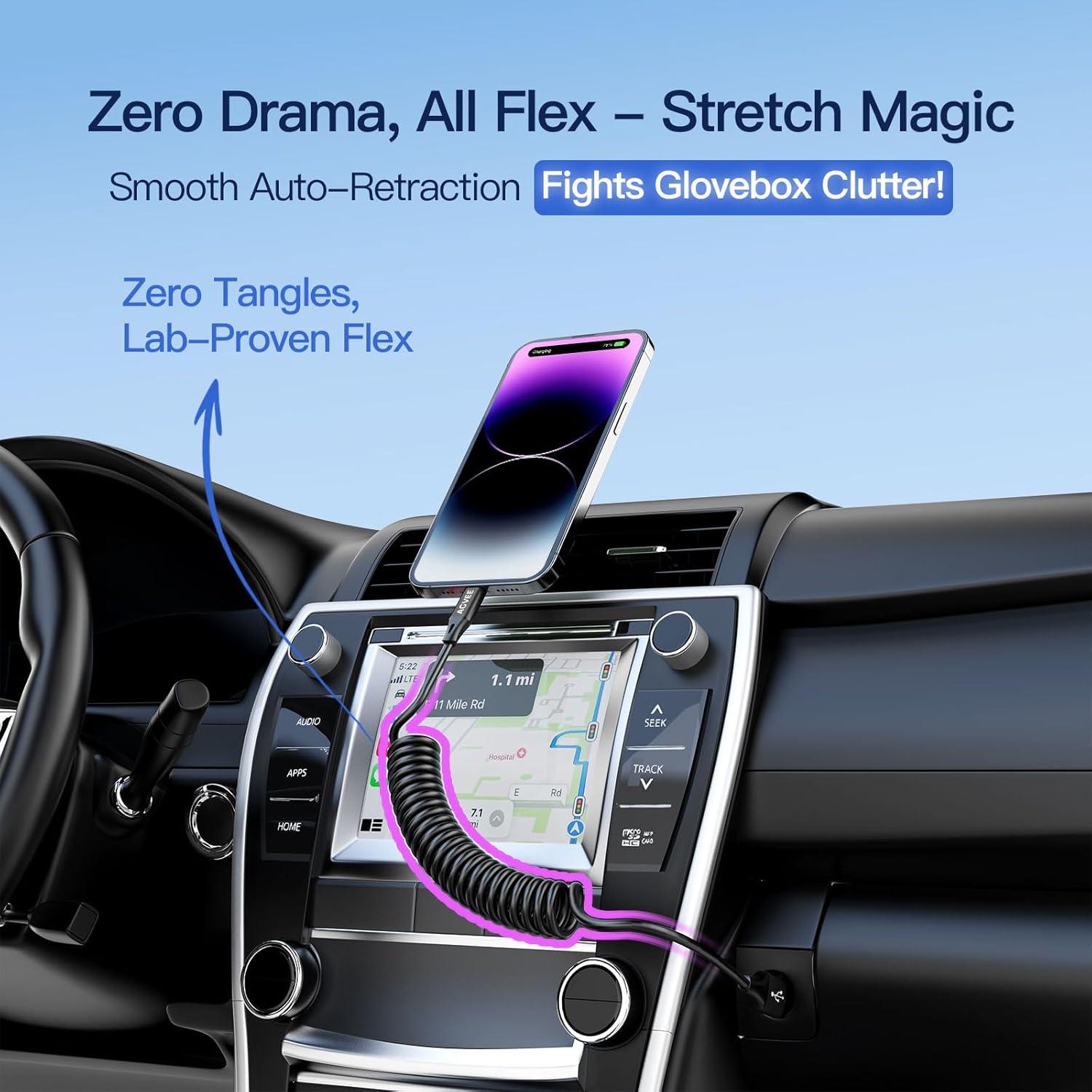 Cable de Carga USB a Lightning AGVEE 0.91m Certificado MFi Negro