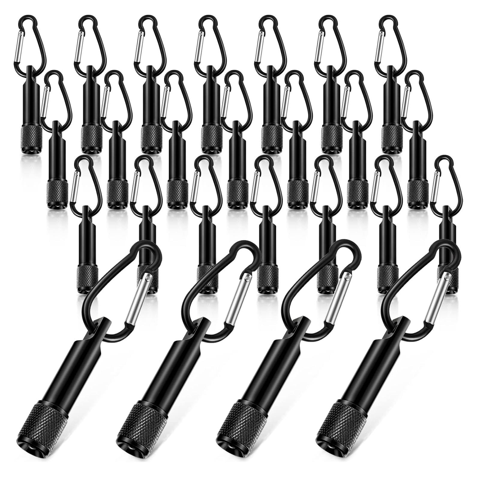 Paquete de 25 Mini Linternas de Llaveros Chengu LED Negro
