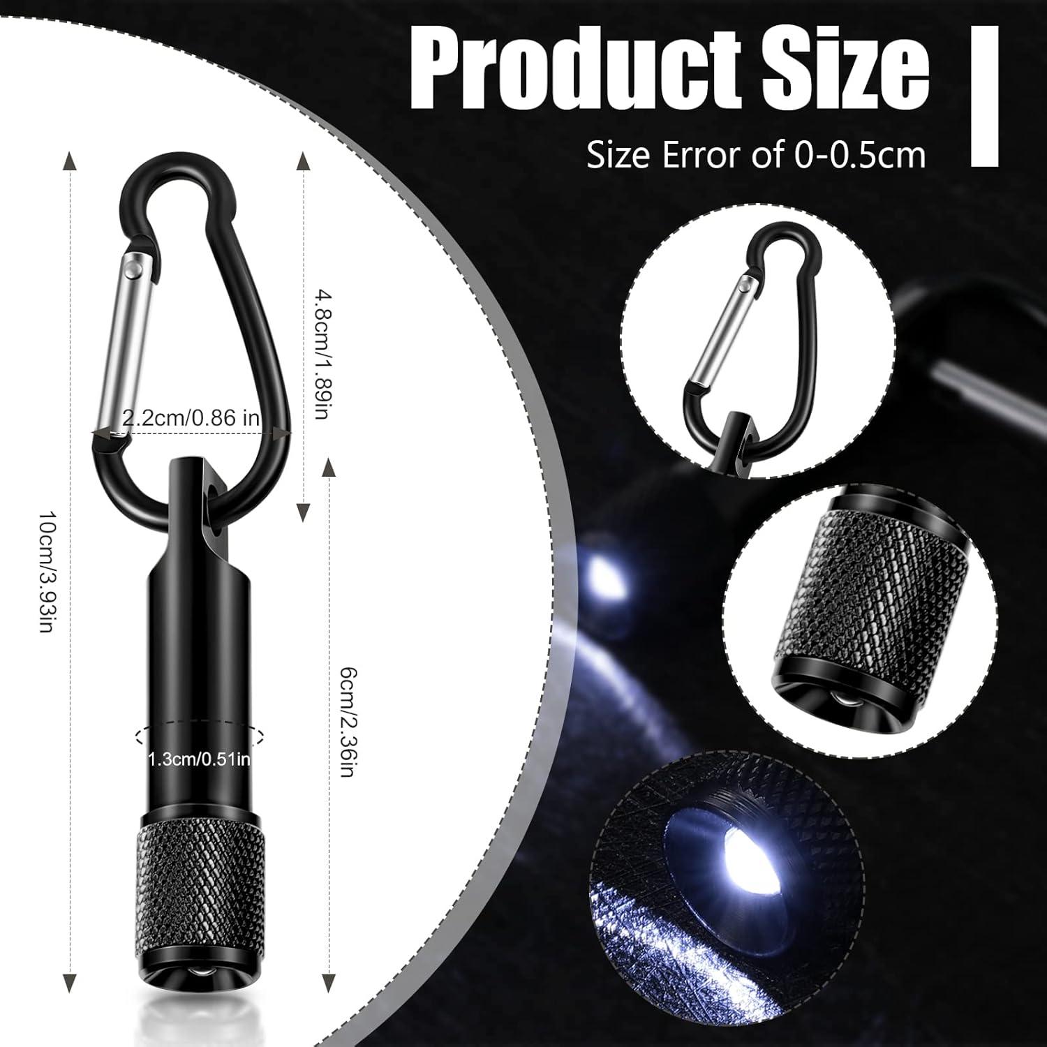 Paquete de 25 Mini Linternas de Llaveros Chengu LED Negro