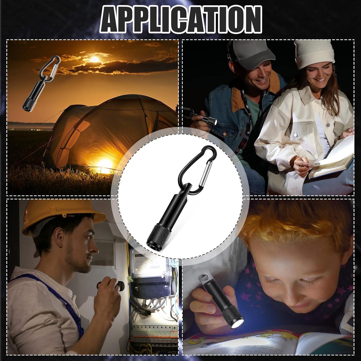 Paquete de 25 Mini Linternas de Llaveros Chengu LED Negro