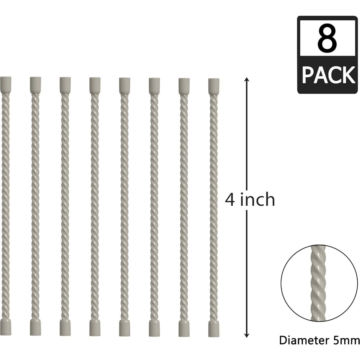 Bridas de Silicona Reutilizables LOIUO 10.16 cm 8 Piezas Blancas