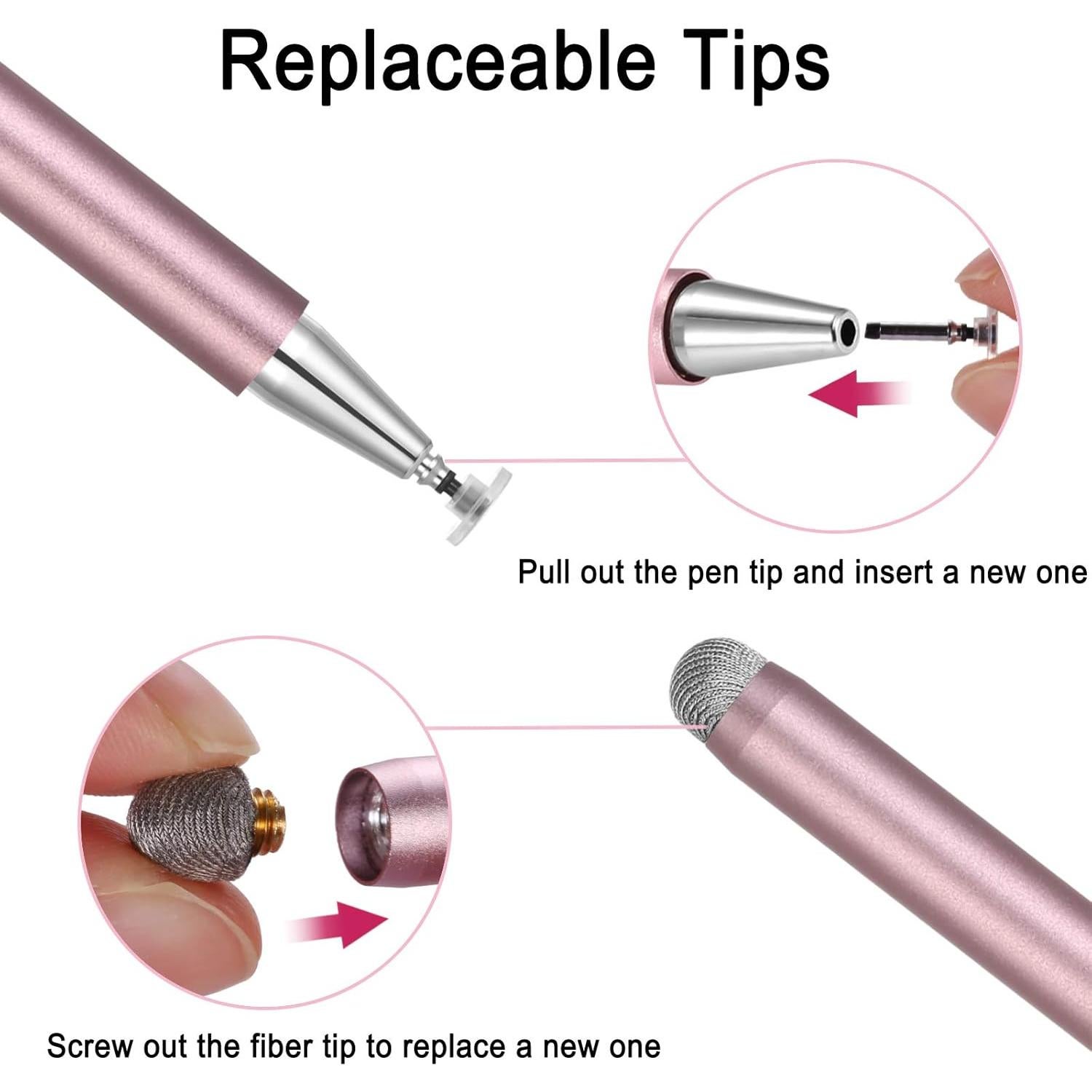 Lápiz Stylus Universal OOCLCURFUL con Punta de Disco y Fibra