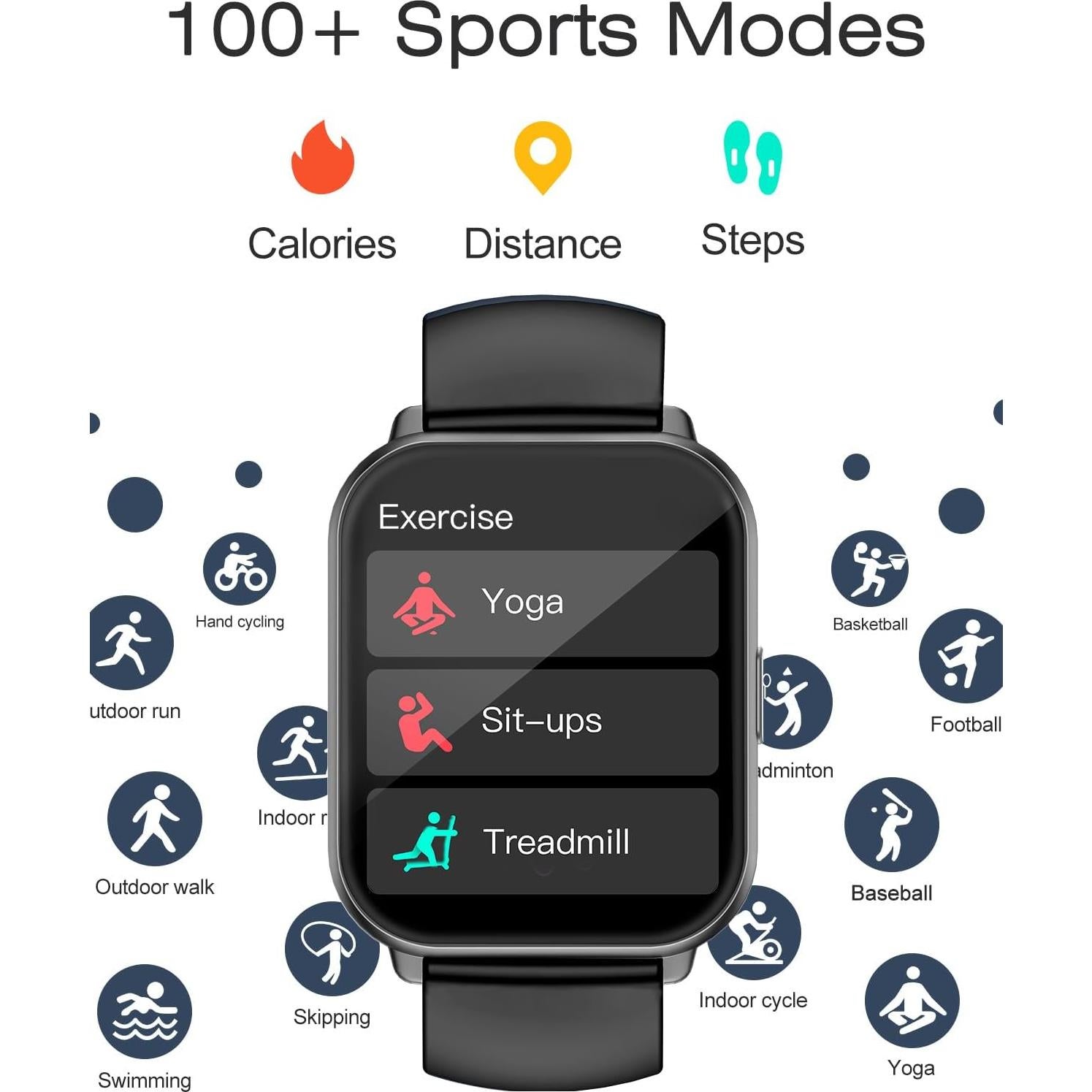 Reloj Inteligente Cloudpoem Negro 1.85" Fitness y Llamadas