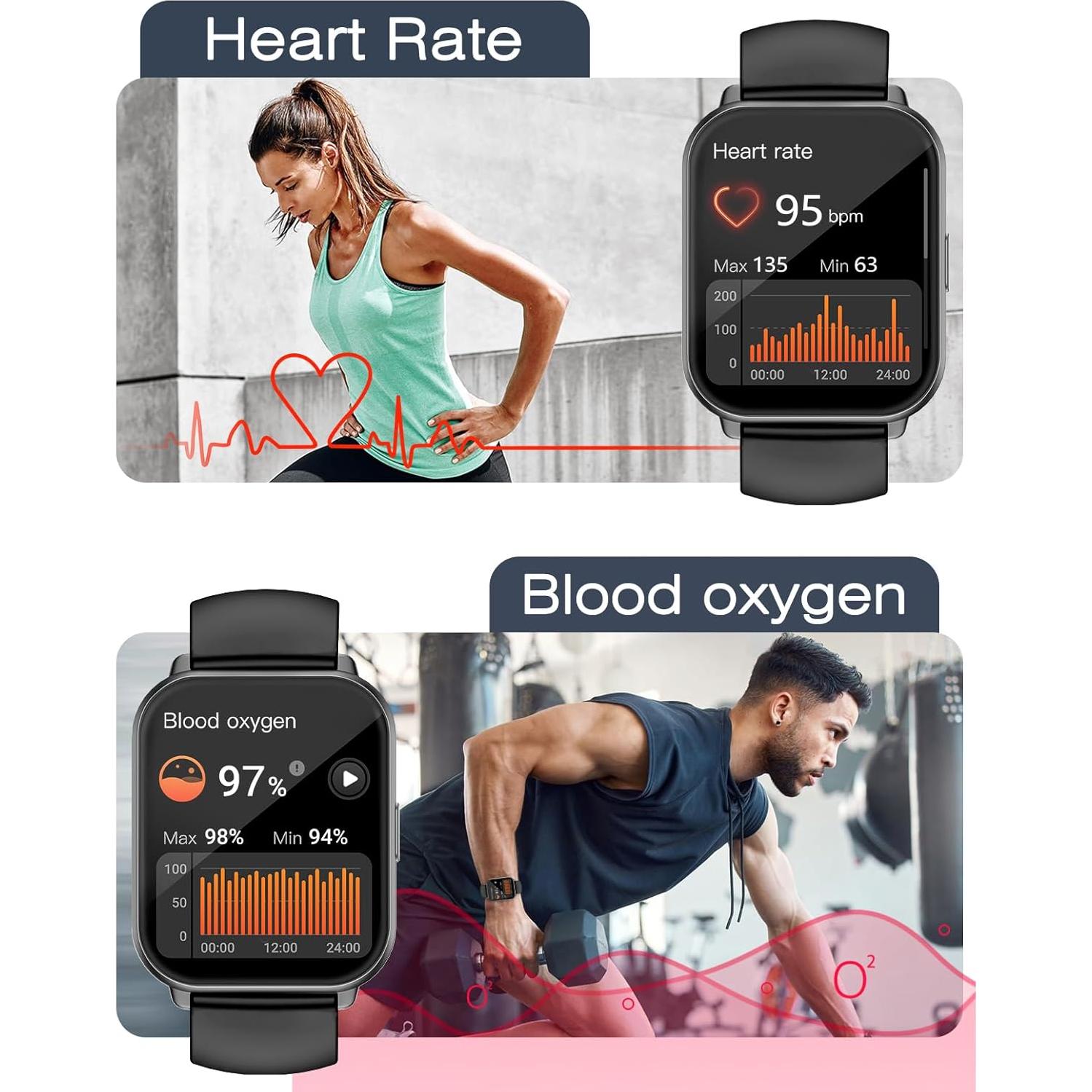 Reloj Inteligente Cloudpoem Negro 1.85" Fitness y Llamadas