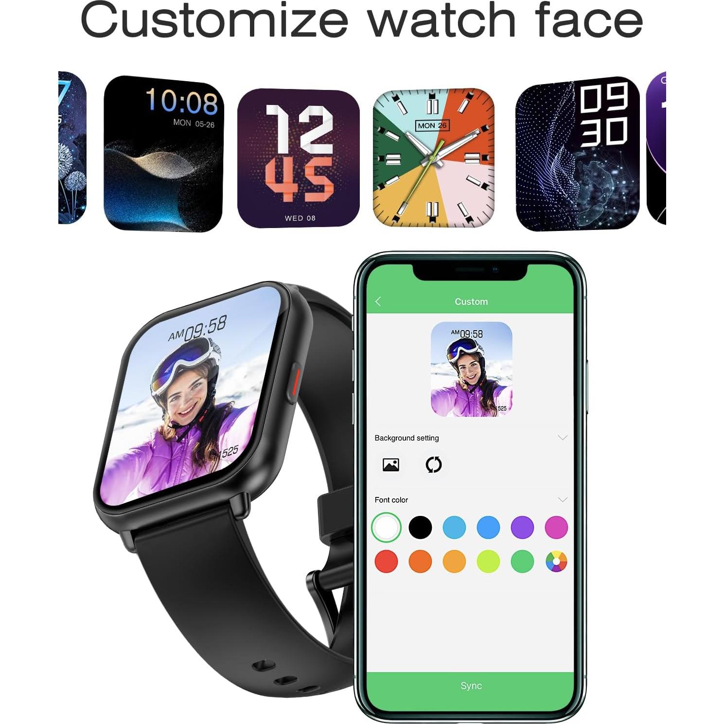 Reloj Inteligente Cloudpoem Negro 1.85" Fitness y Llamadas