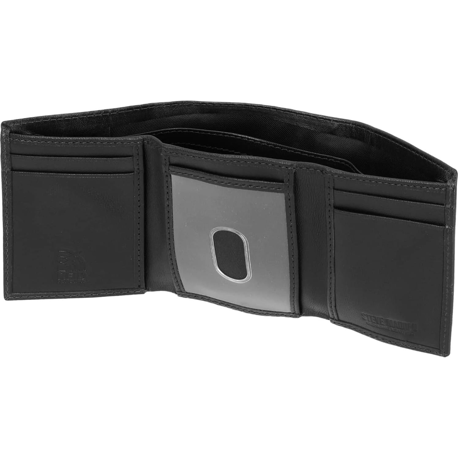 Cartera Trifold RFID de Cuero Steve Madden para Hombre