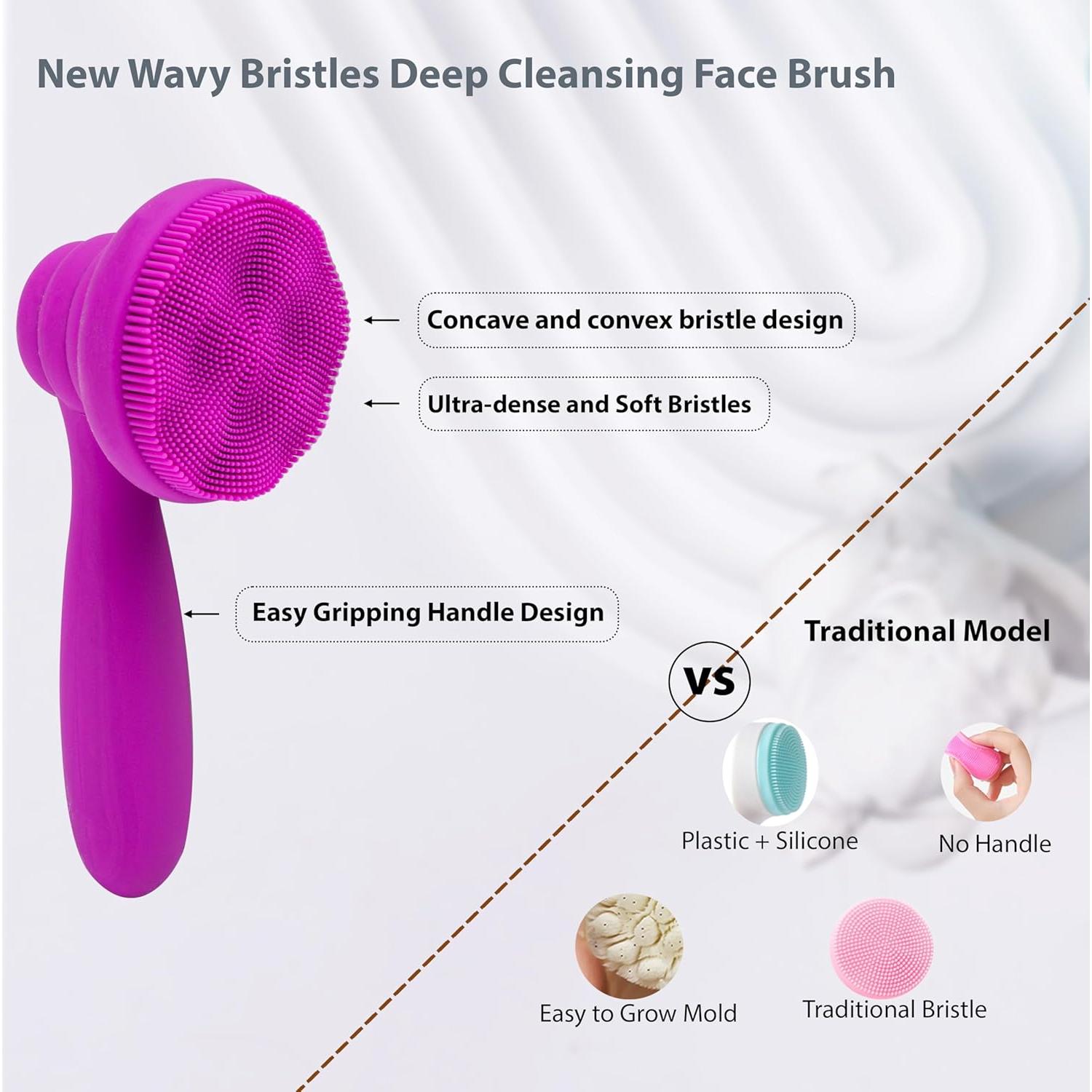 2 Cepillos Faciales de Silicona MtBoi Exfoliantes para Piel Sensible