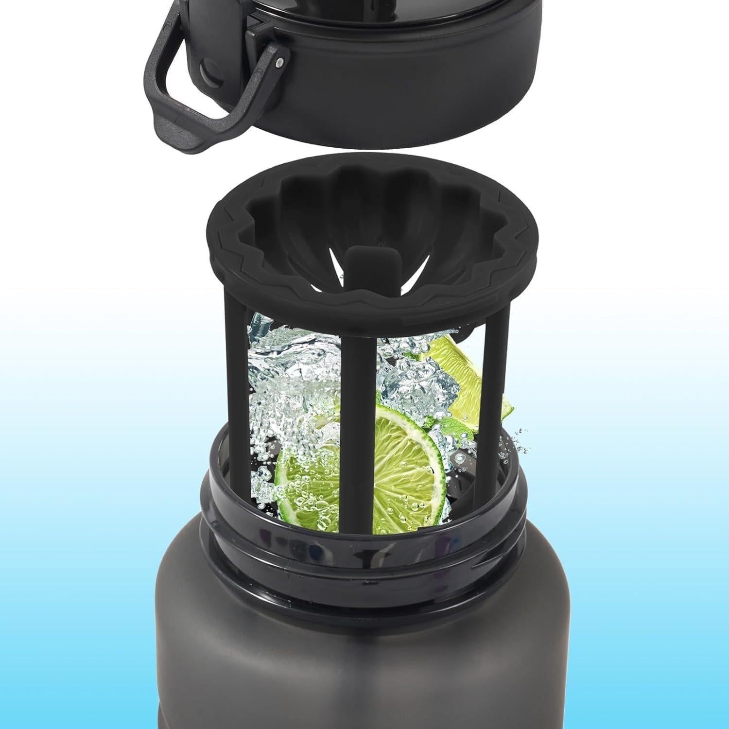 Botella de Agua Deportiva Kerilyn 0.91L Antideslizante Negra