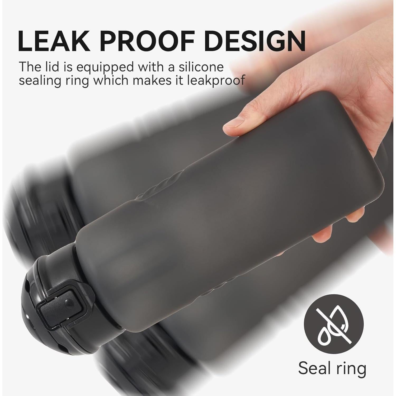 Botella de Agua Deportiva Kerilyn 0.91L Antideslizante Negra