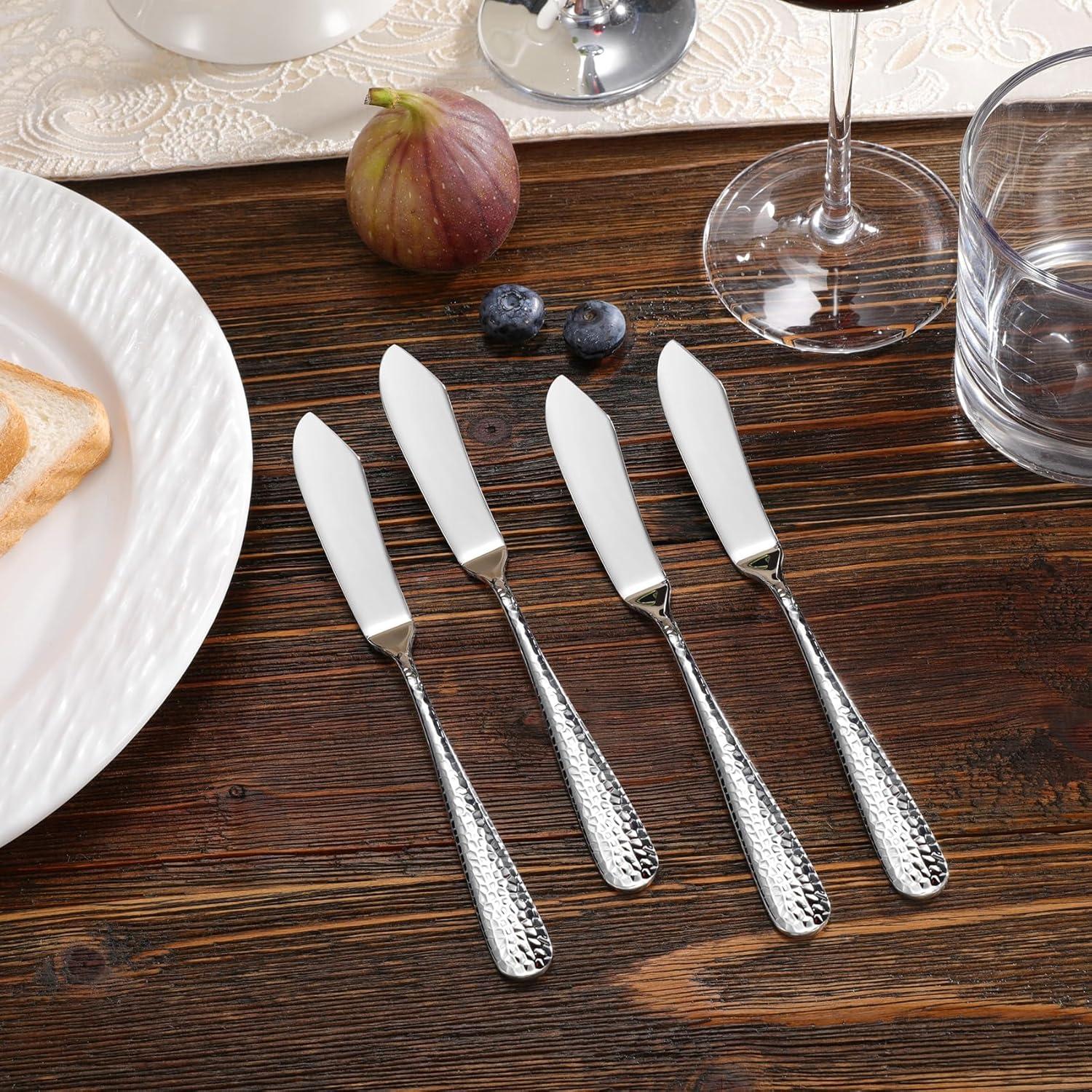 Set de 4 Cuchillos para Mantequilla KEAWELL 18/10 Martillado