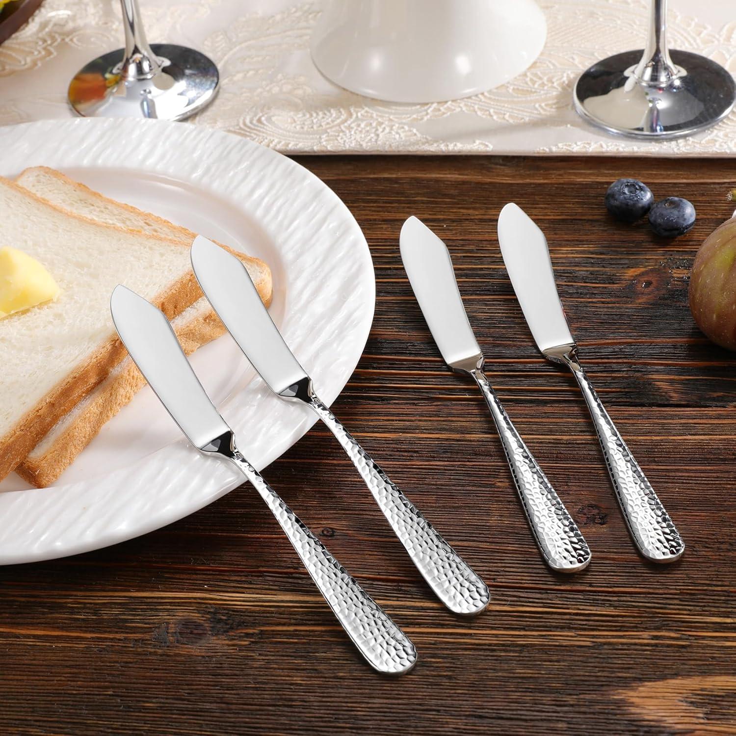 Set de 4 Cuchillos para Mantequilla KEAWELL 18/10 Martillado