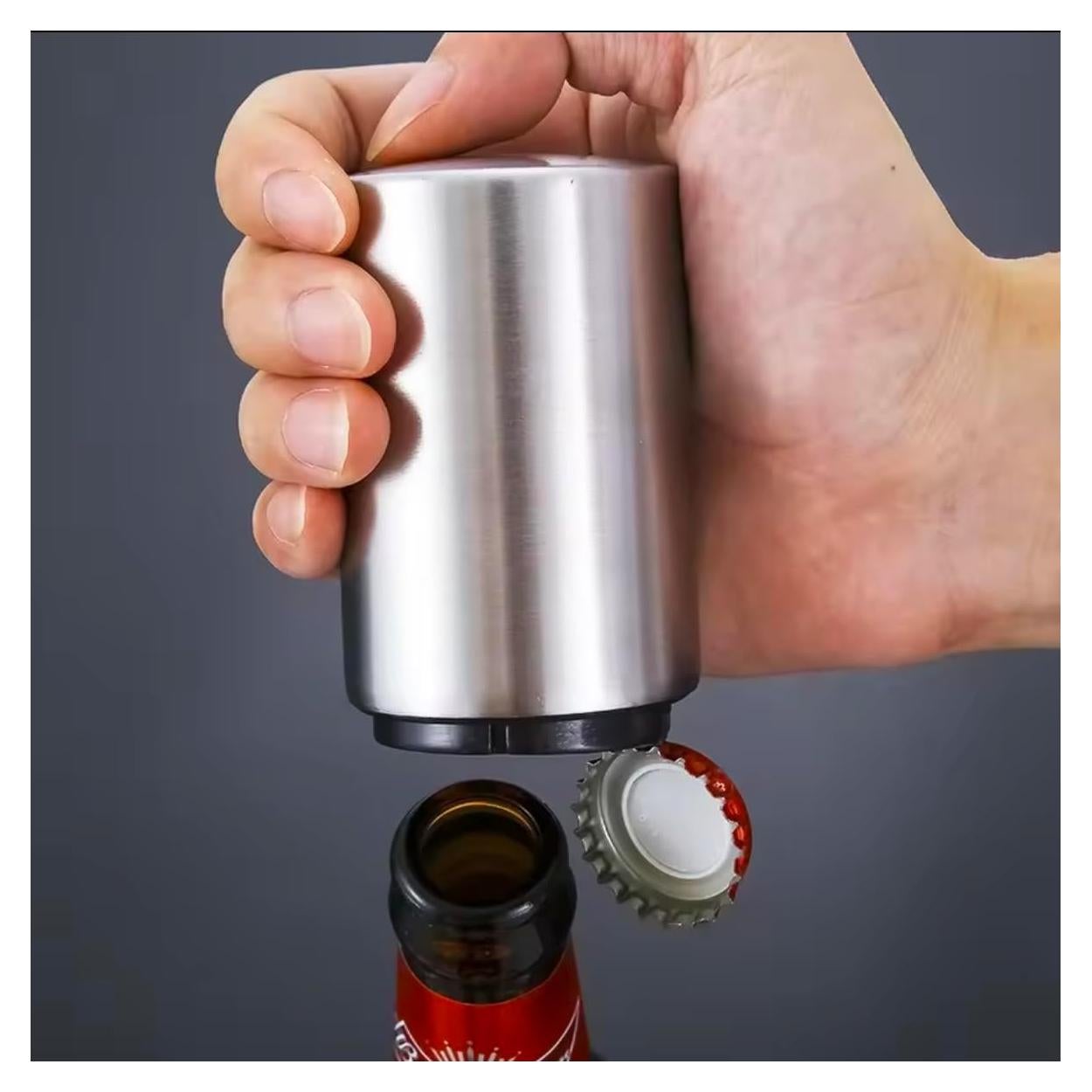 Abrebotellas Automático Genérico Acero Inoxidable Negro 10cm