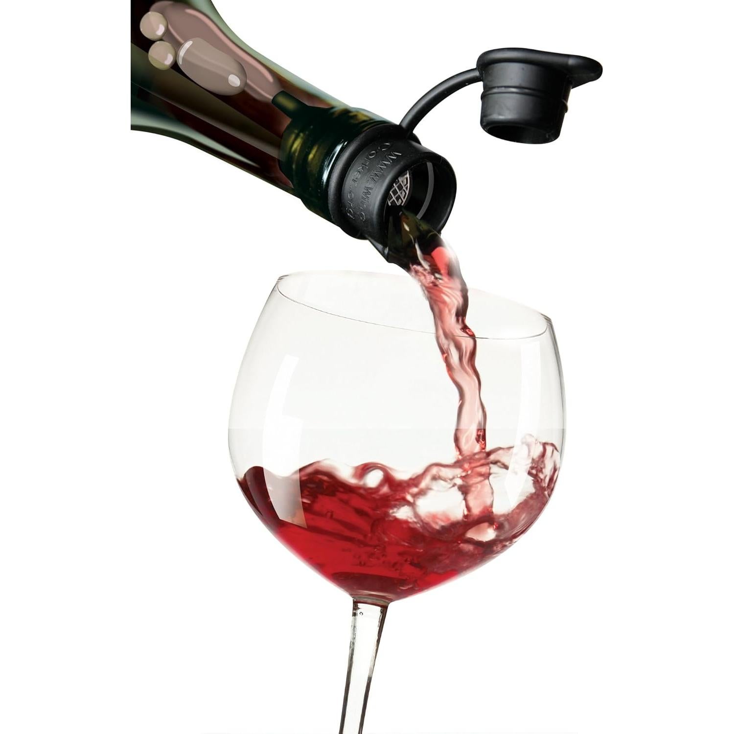 Tapón de Vino 5 en 1 Haley's Corker, Negro, Reutilizable