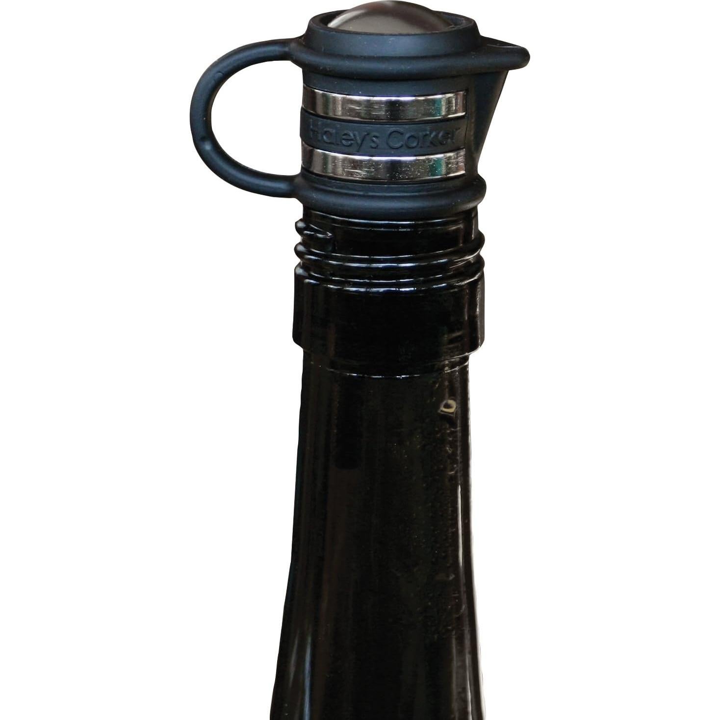 Tapón de Vino 5 en 1 Haley's Corker, Negro, Reutilizable
