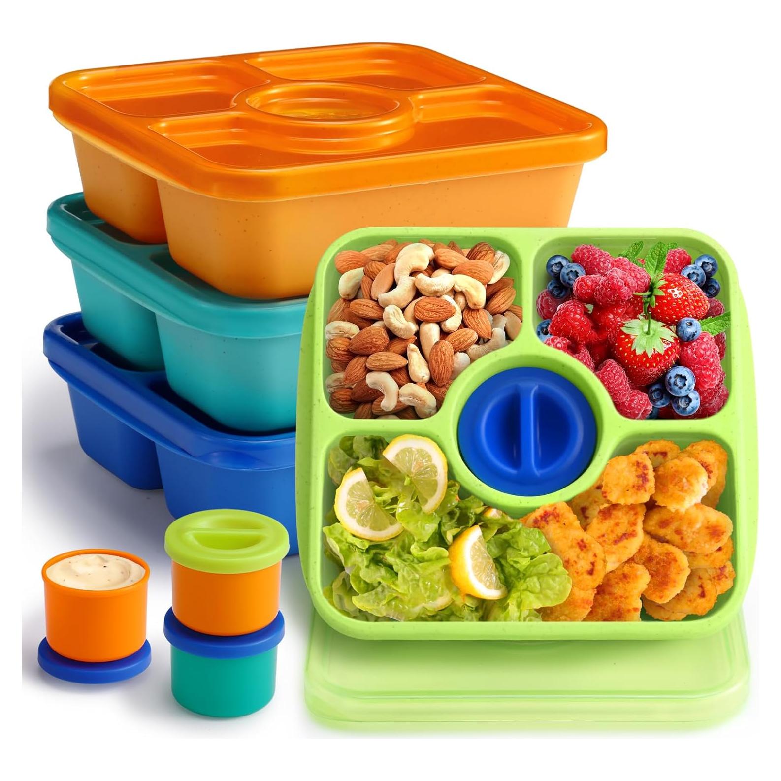 QQKO Bento Snack Box 4 Contenedores Reutilizables 750ml