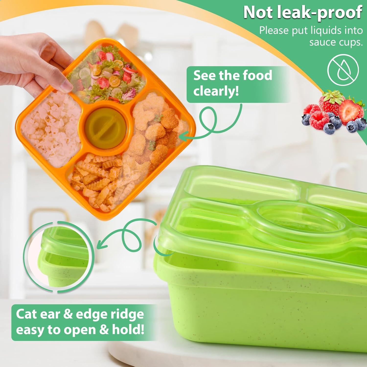 QQKO Bento Snack Box 4 Contenedores Reutilizables 750ml