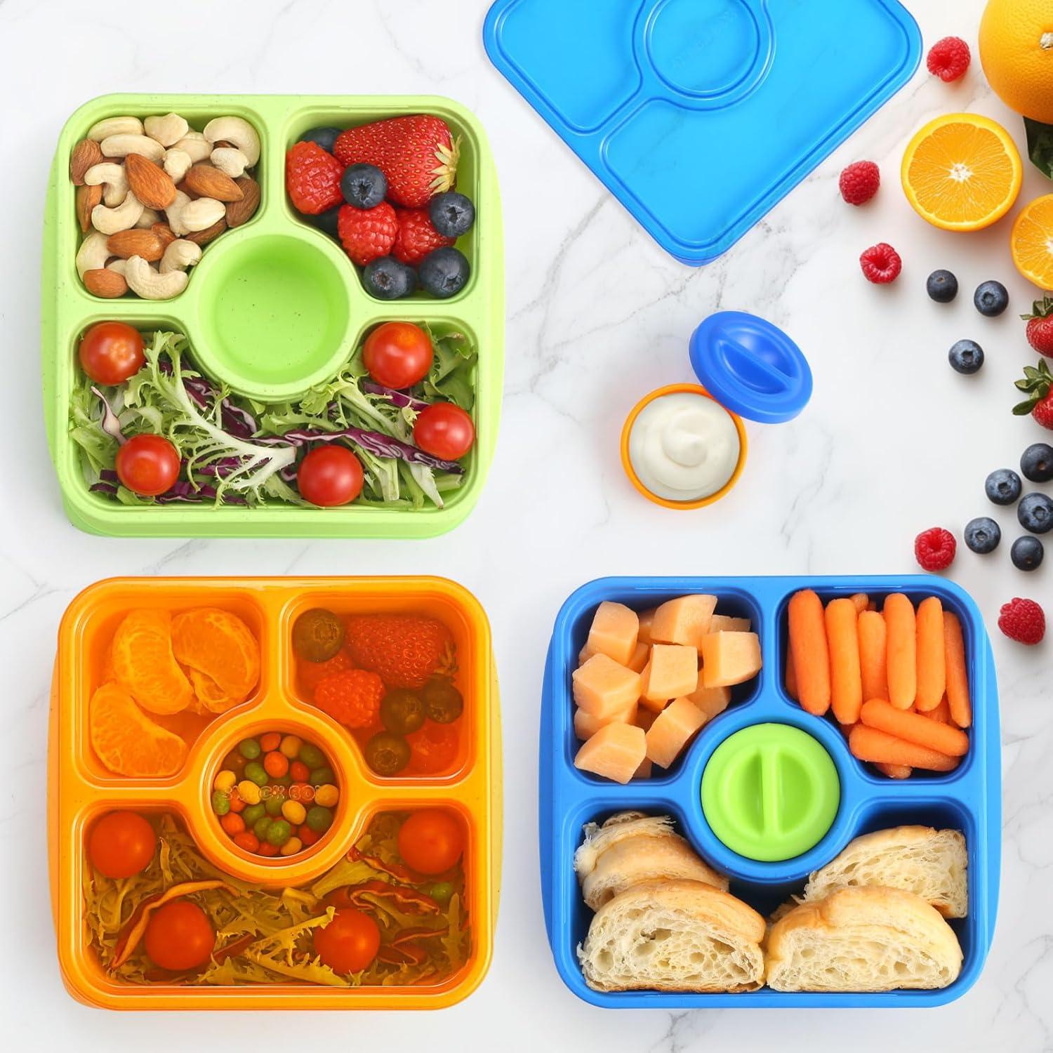 QQKO Bento Snack Box 4 Contenedores Reutilizables 750ml