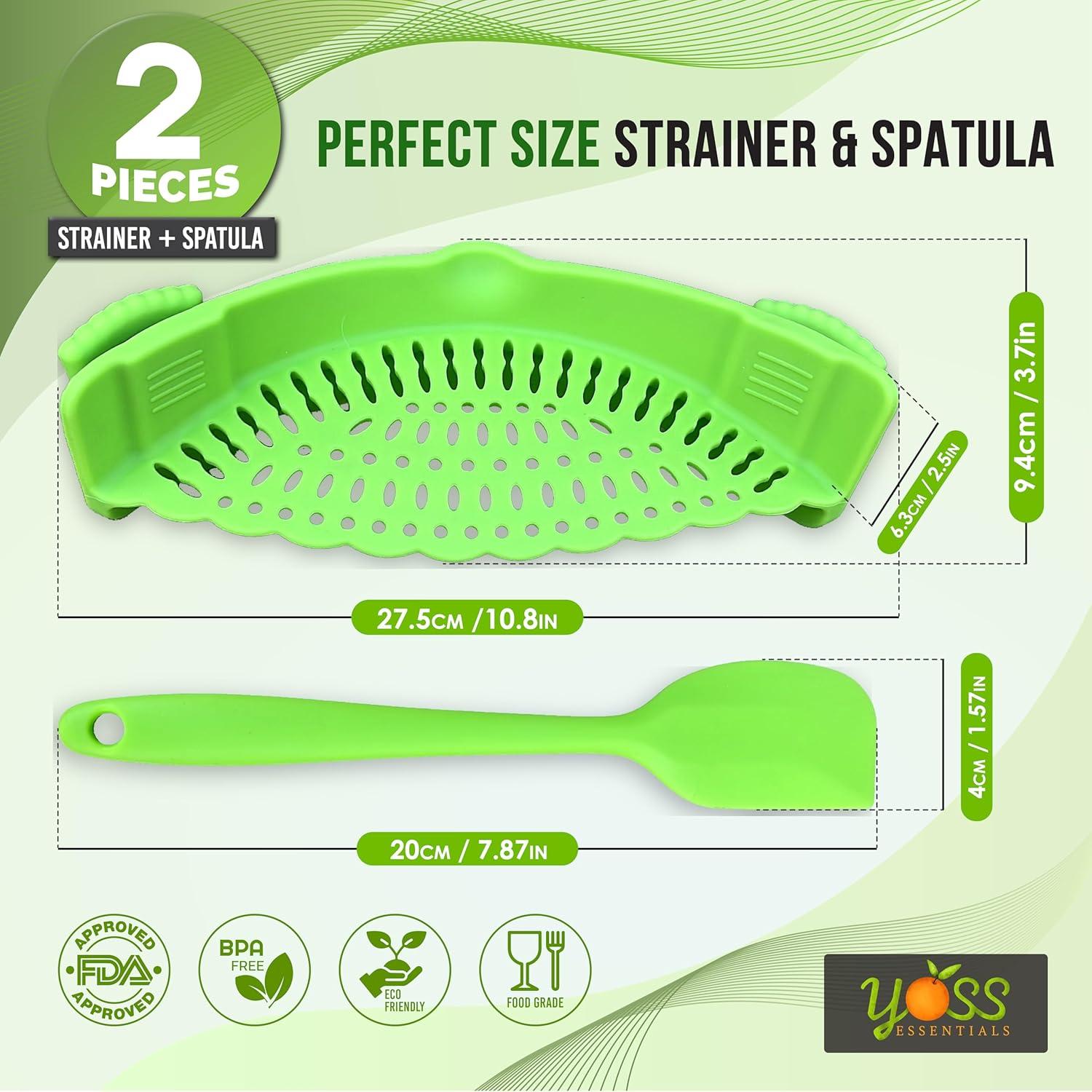 Colador Clip Ajustable YOSS Essentials con Espátula de Silicona