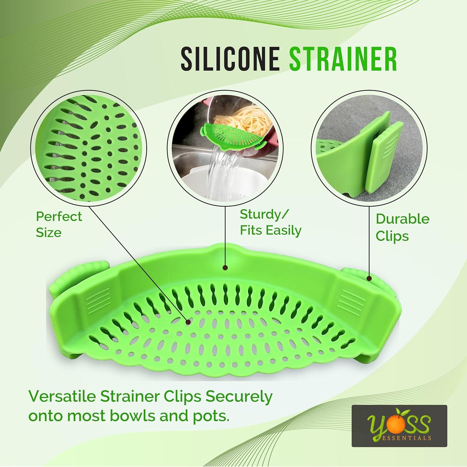 Colador Clip Ajustable YOSS Essentials con Espátula de Silicona