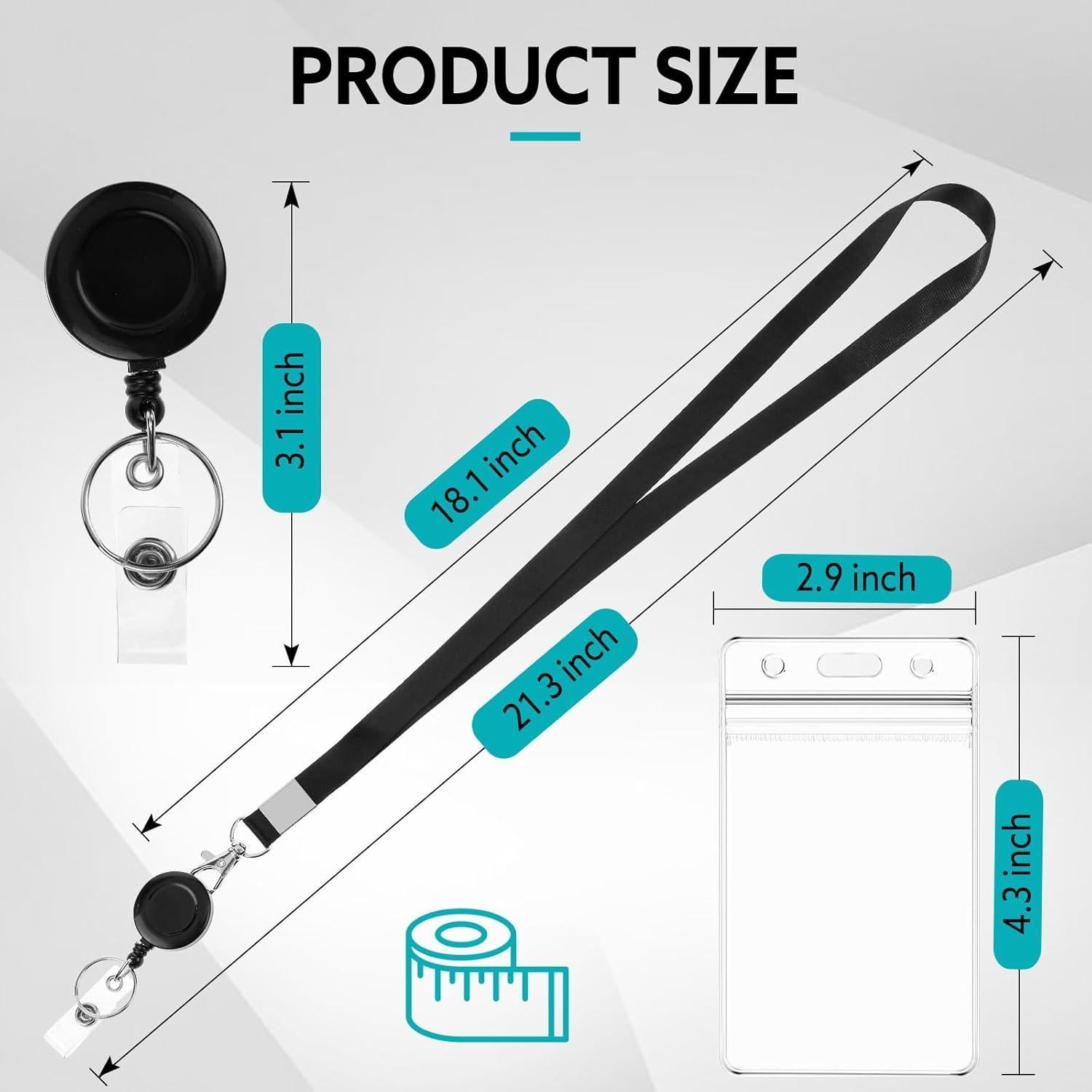 Paquete de 3 Lanyards BESARME con Clip Retráctil y Fundas