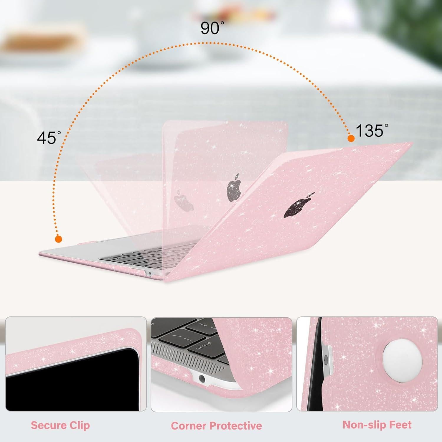Funda Dura MOSISO para MacBook Air 13" Rosa Bebé 2022-2018