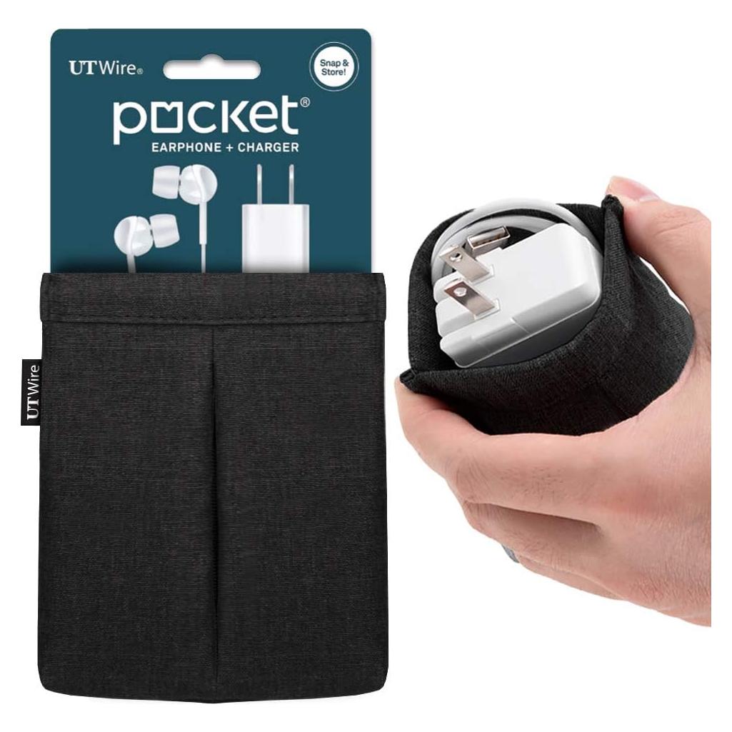 Bolsa Acolchada para Auriculares y Cargador UT Wire Negro