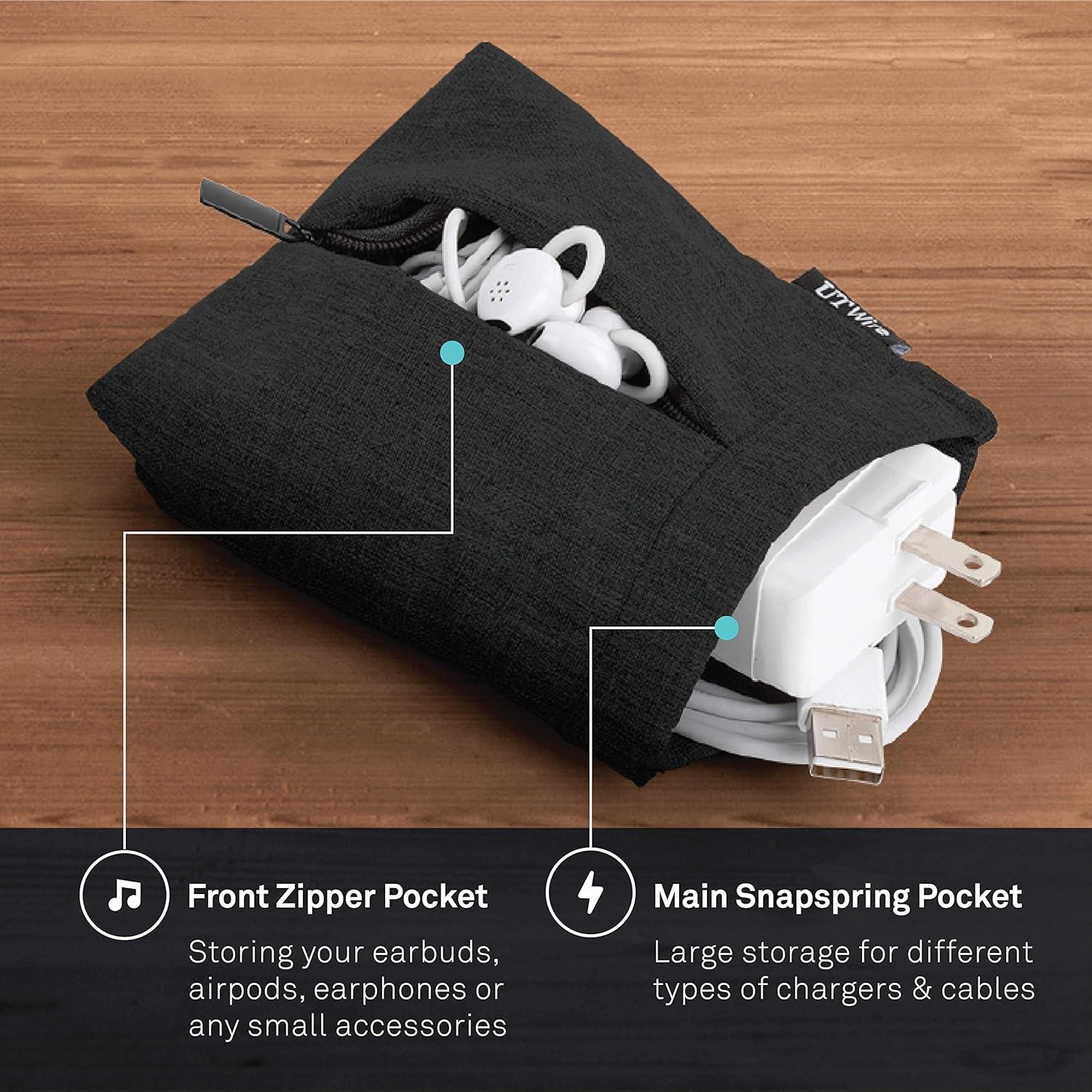 Bolsa Acolchada para Auriculares y Cargador UT Wire Negro