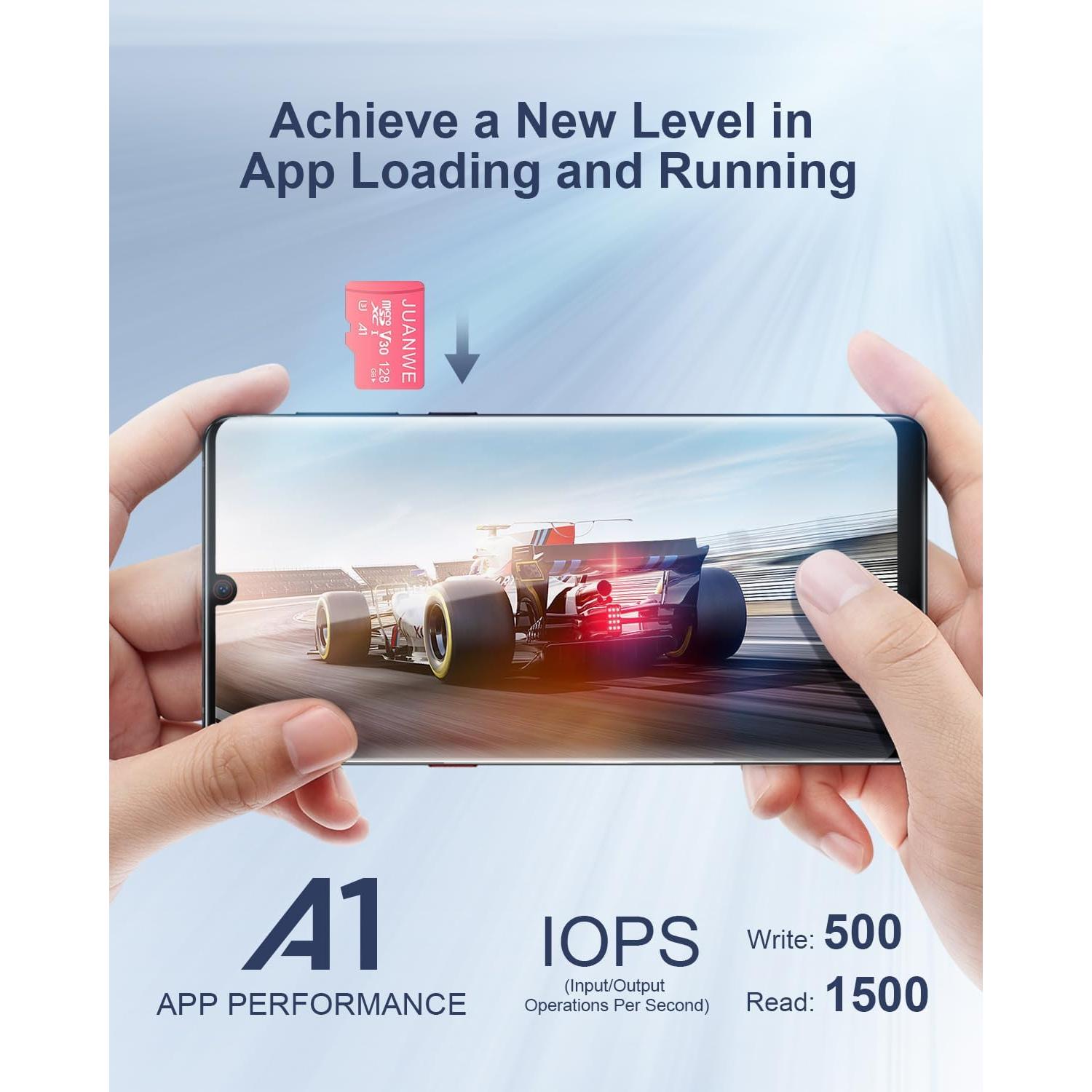 Tarjeta Micro SD 128GB JUANWE U3 V30 A1 Paquete de 2