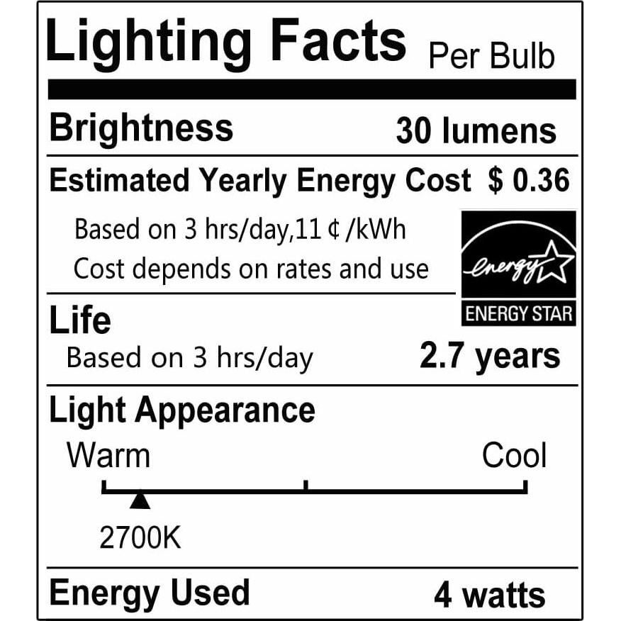 Bombillas de Luz Nocturna C7 ConWen 4W Regulables Paquete 15