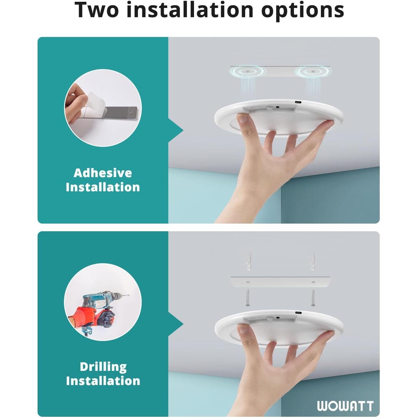 Luz de Techo Inalámbrica Wowatt 19.05cm con Sensor de Movimiento