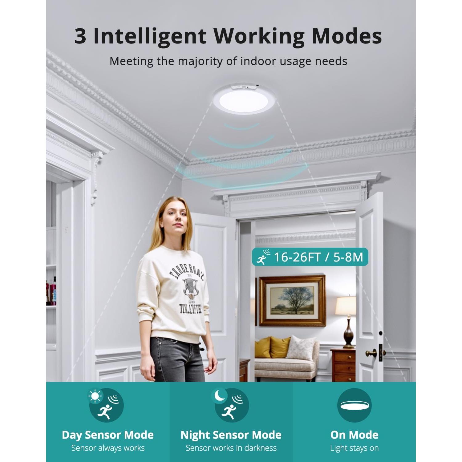 Luz de Techo Inalámbrica Wowatt 19.05cm con Sensor de Movimiento