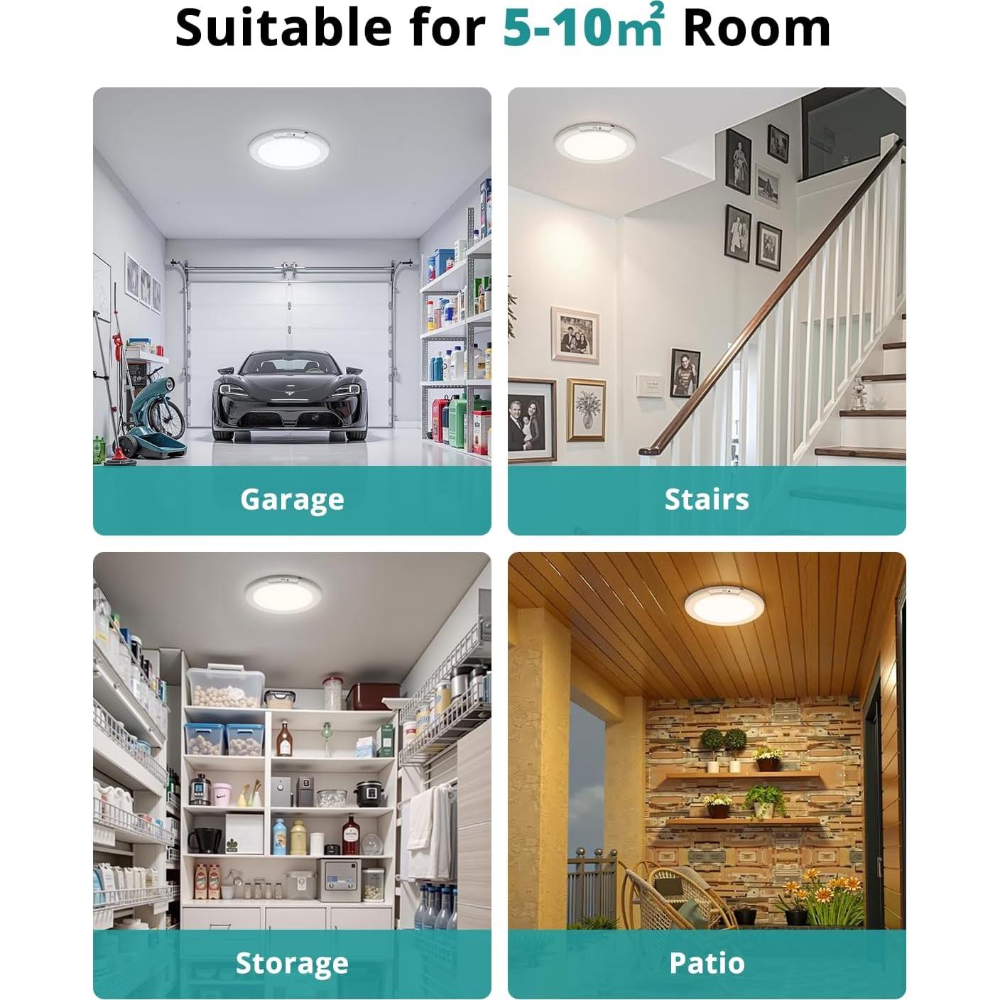 Luz de Techo Inalámbrica Wowatt 19.05cm con Sensor de Movimiento