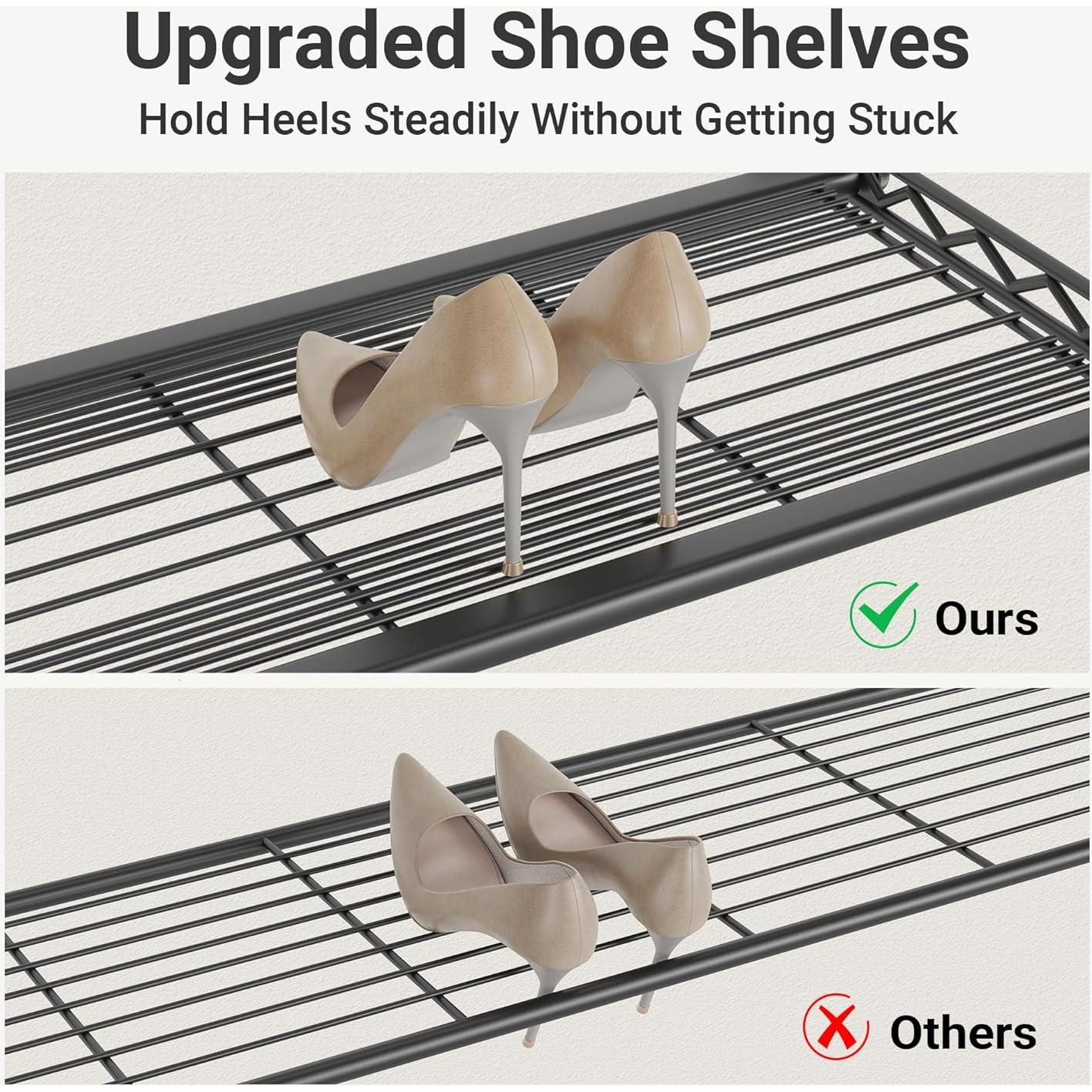 Perchero de Ropa VIPEK S2 Negro con Estantes para Zapatos