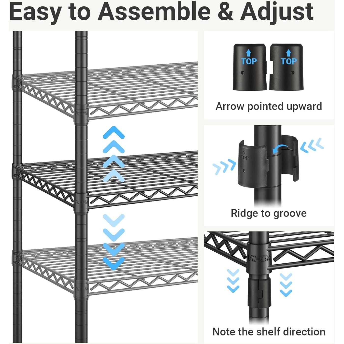 Perchero de Ropa VIPEK S2 Negro con Estantes para Zapatos