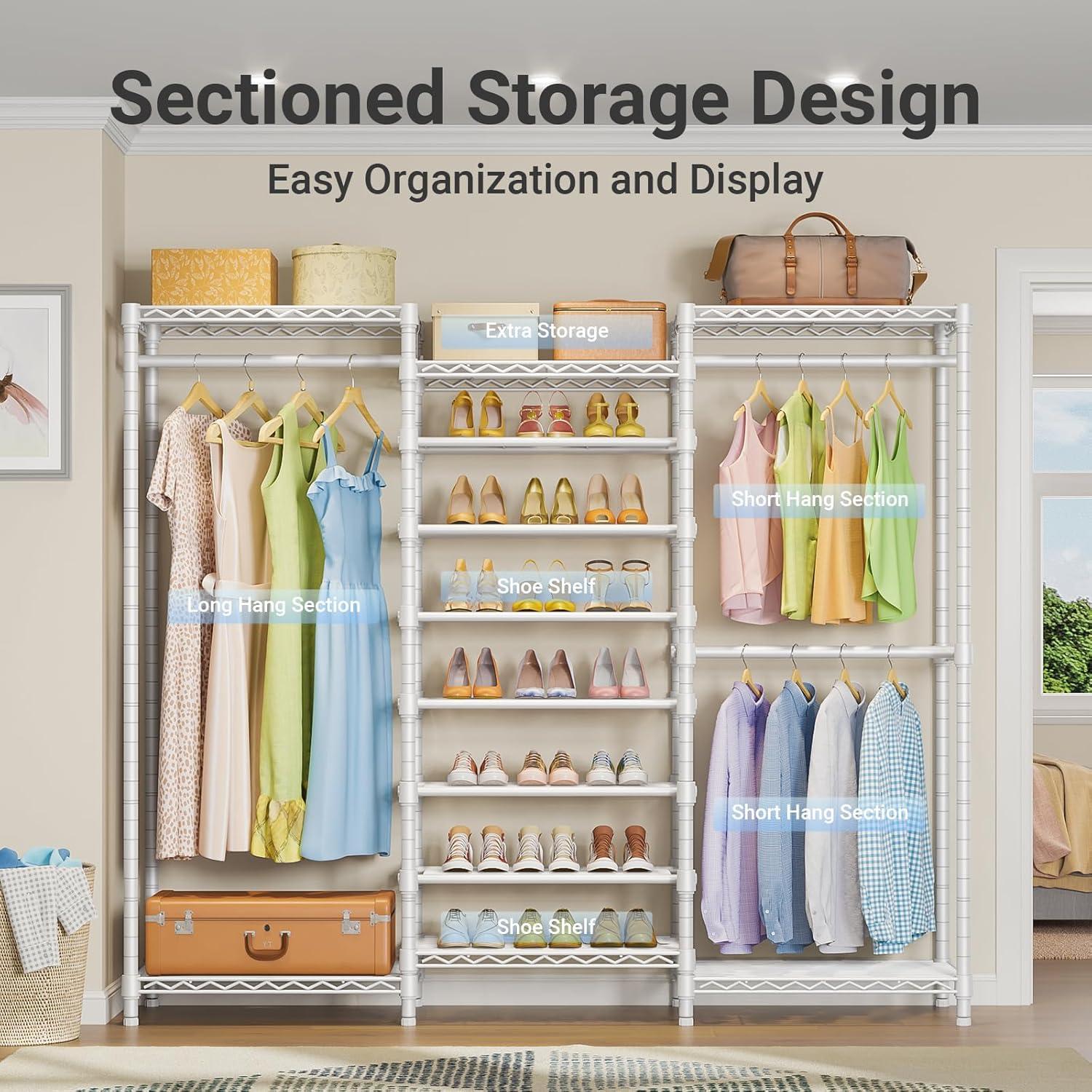 Perchero Independiente VIPEK S3 Blanco 6 Estantes Ajustables