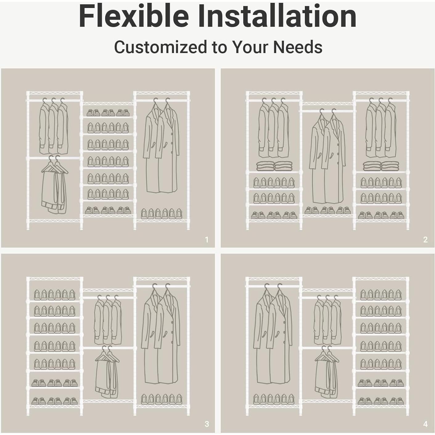 Perchero Independiente VIPEK S3 Blanco 6 Estantes Ajustables