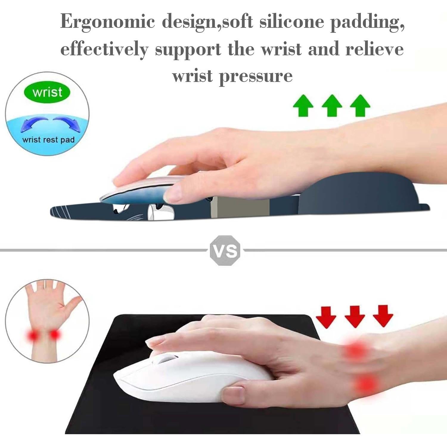 Alfombrilla de Ratón Ergonómica Apottwal con Reposamuñecas