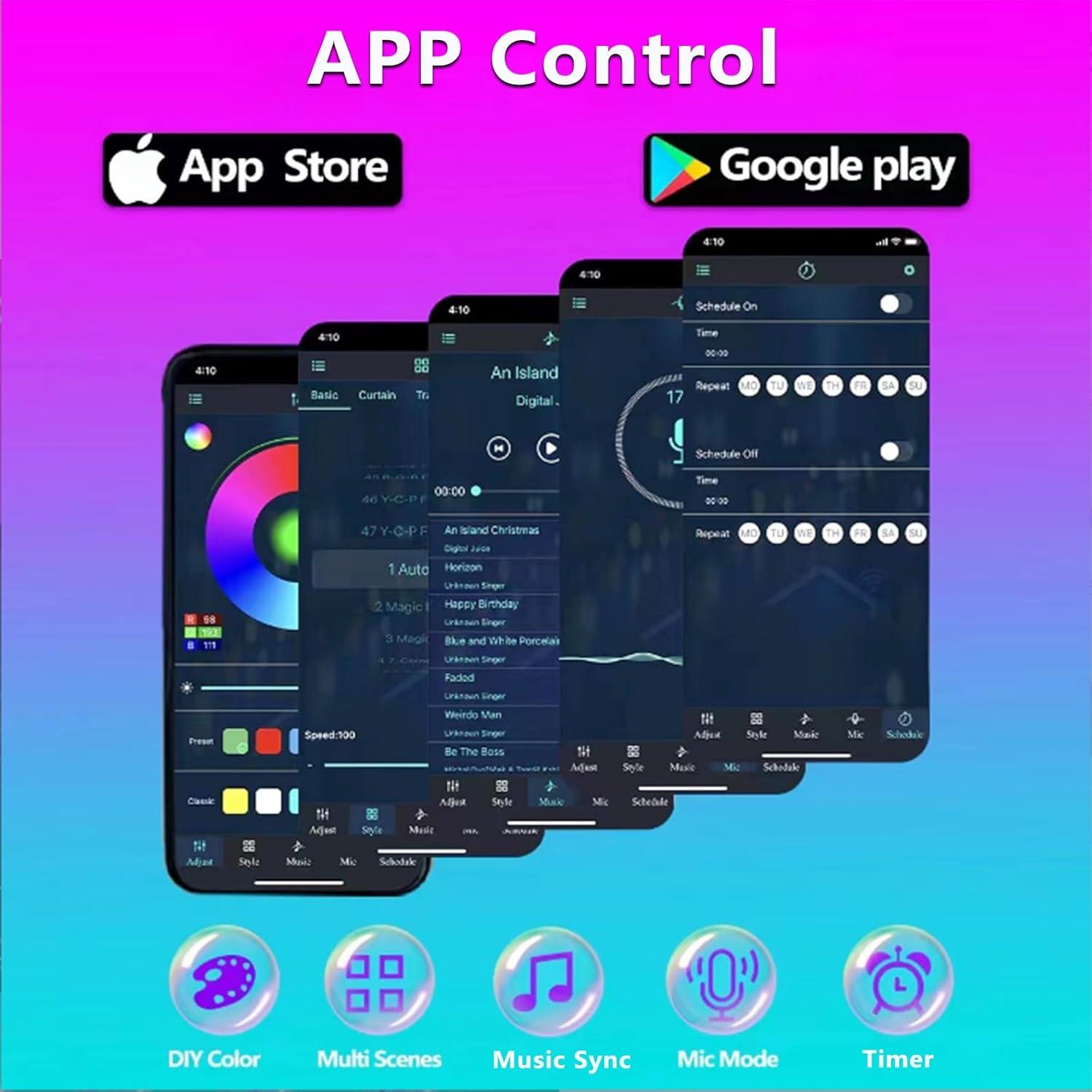 Luces LED RGB 4.0M para TV de 32-65 Pulgadas con Control APP