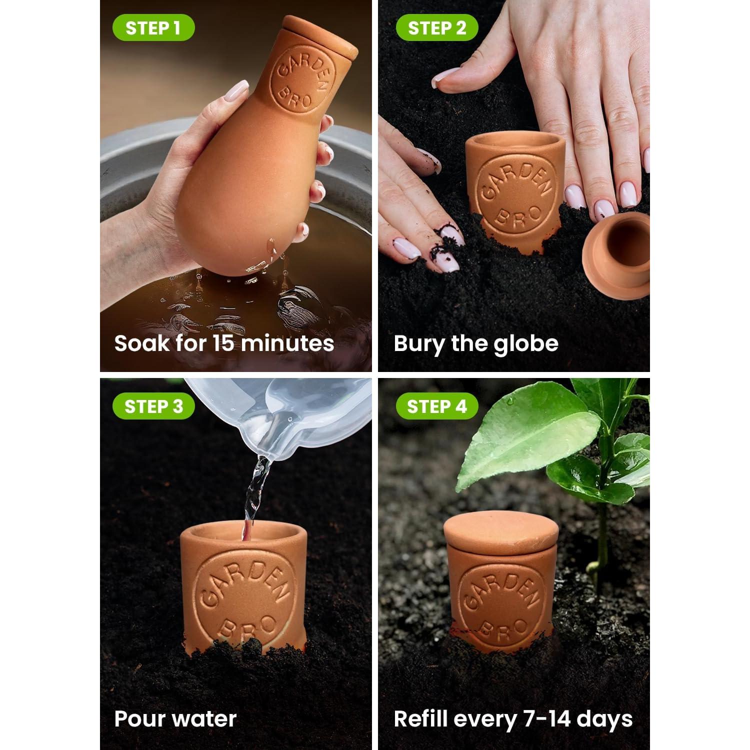 Olla de Riego de Terracota Gardenbro 14 oz para Plantas