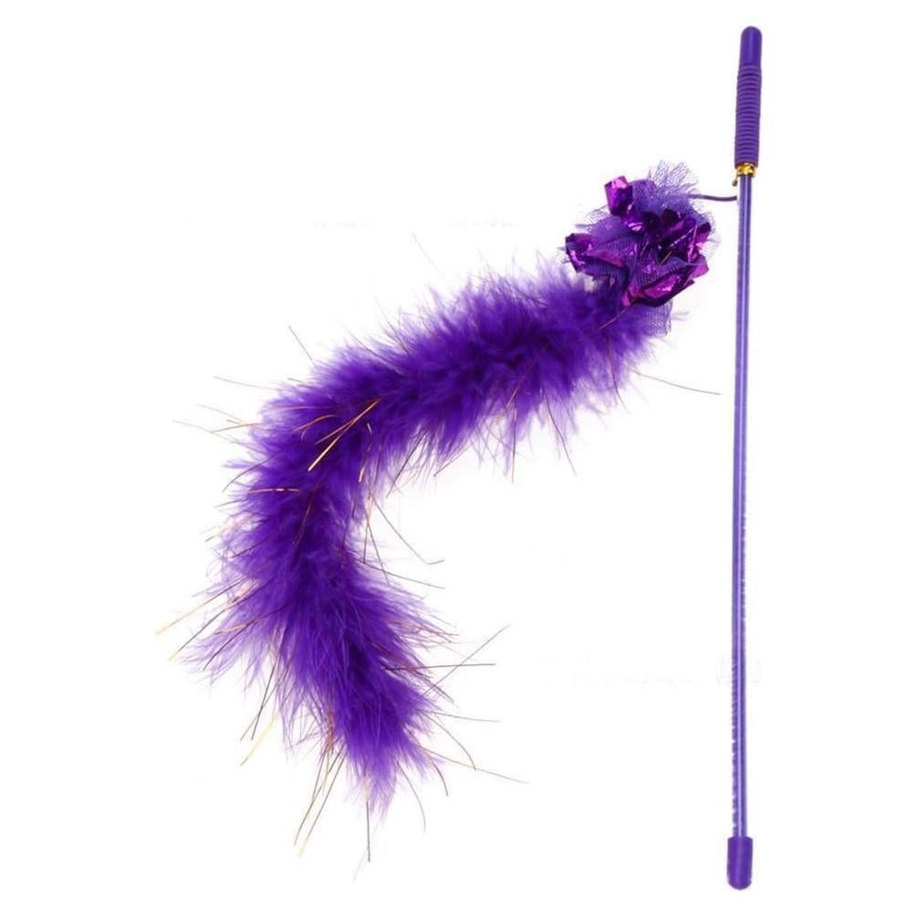 Juguete Interactivo para Gatos Baolaili - Varita con Plumas Morada