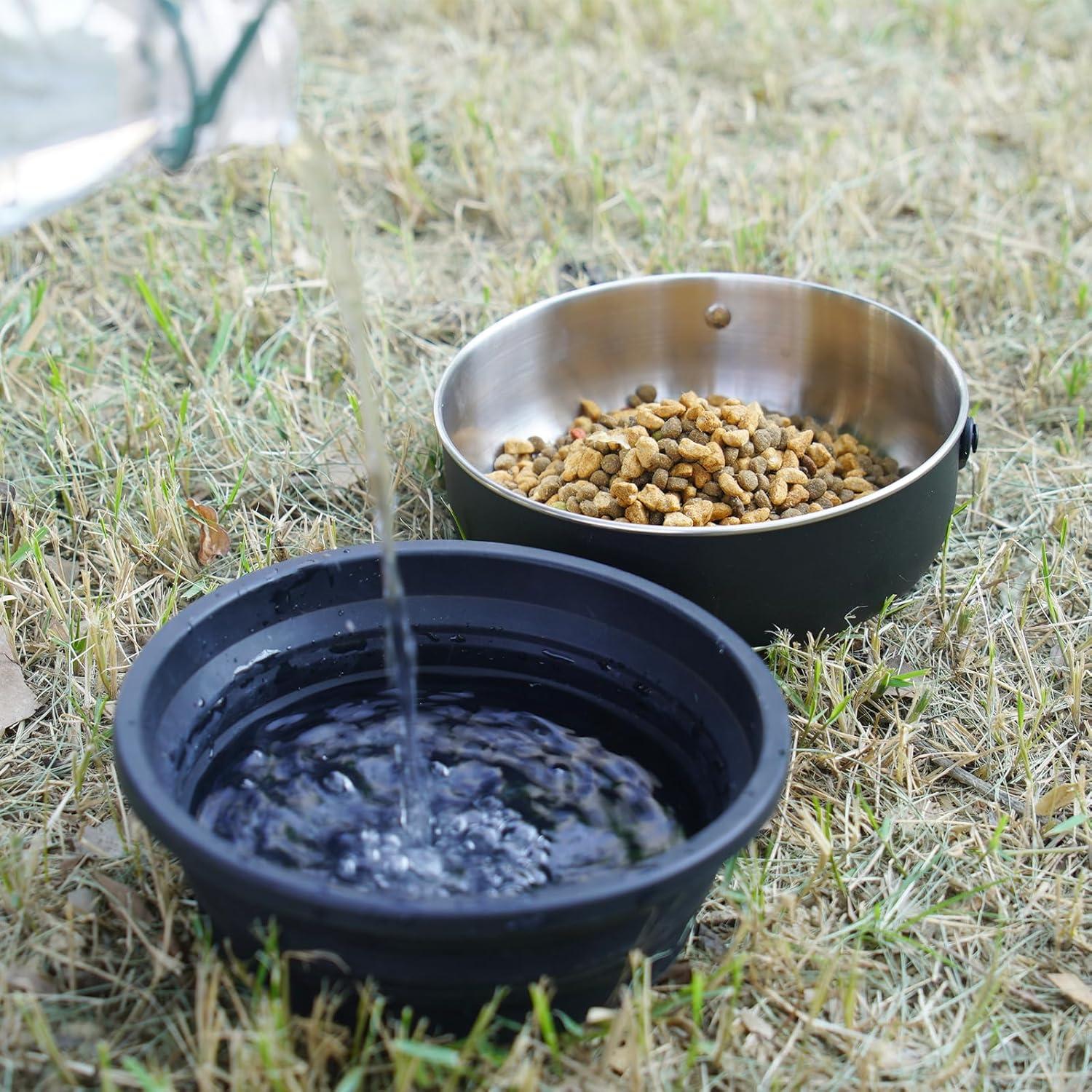 Tazones de Perro Plegables Xuyub 2en1 Acero Inoxidable 1.18L