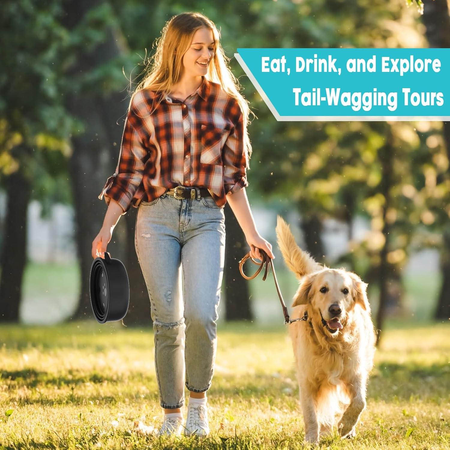 Tazones de Perro Plegables Xuyub 2en1 Acero Inoxidable 1.18L