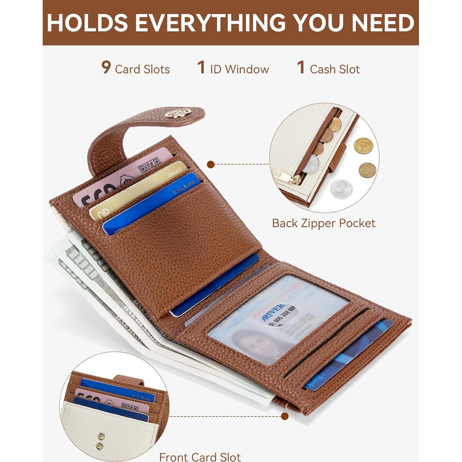 Cartera BOSTANTEN Slim para Mujeres con Bloqueo RFID Beige