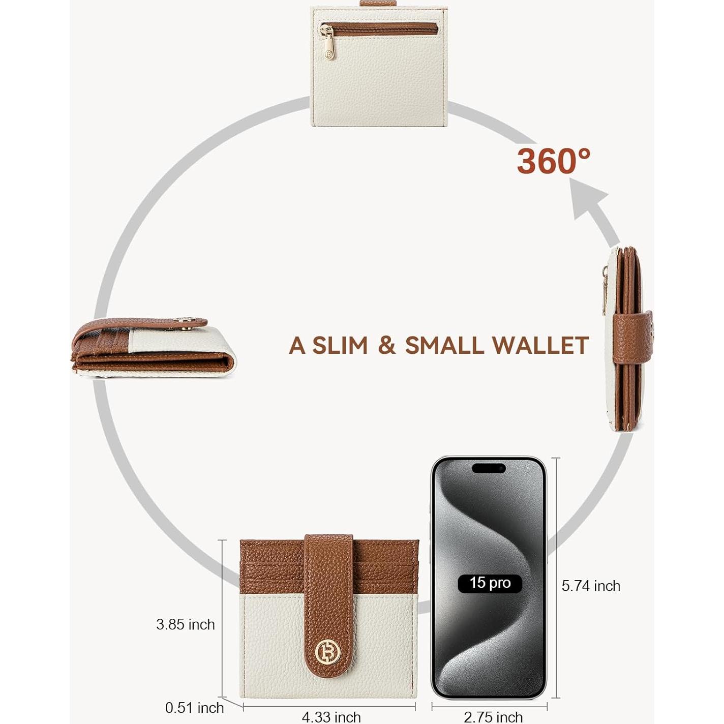 Cartera BOSTANTEN Slim para Mujeres con Bloqueo RFID Beige