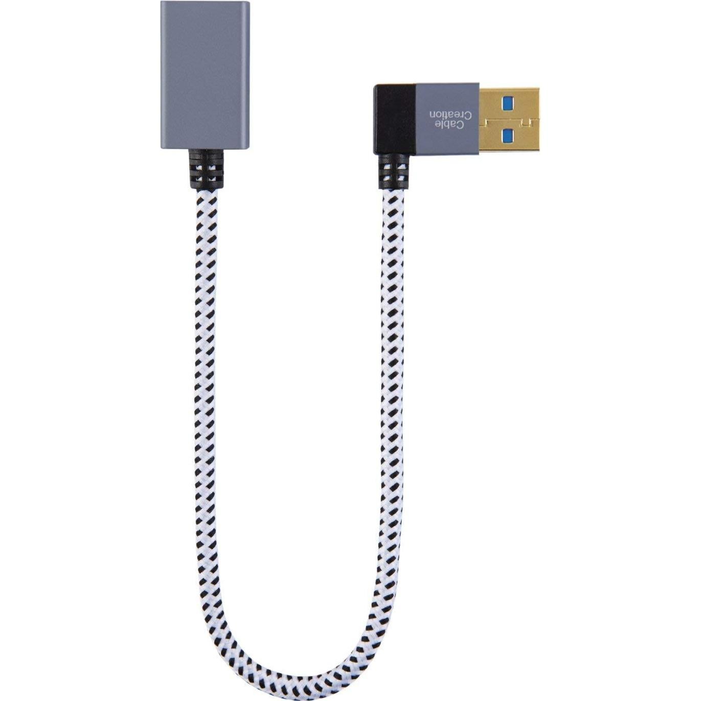 Cable de Extensión USB 3.0 Corto 0.3M CableCreation Ángulo Izquierdo