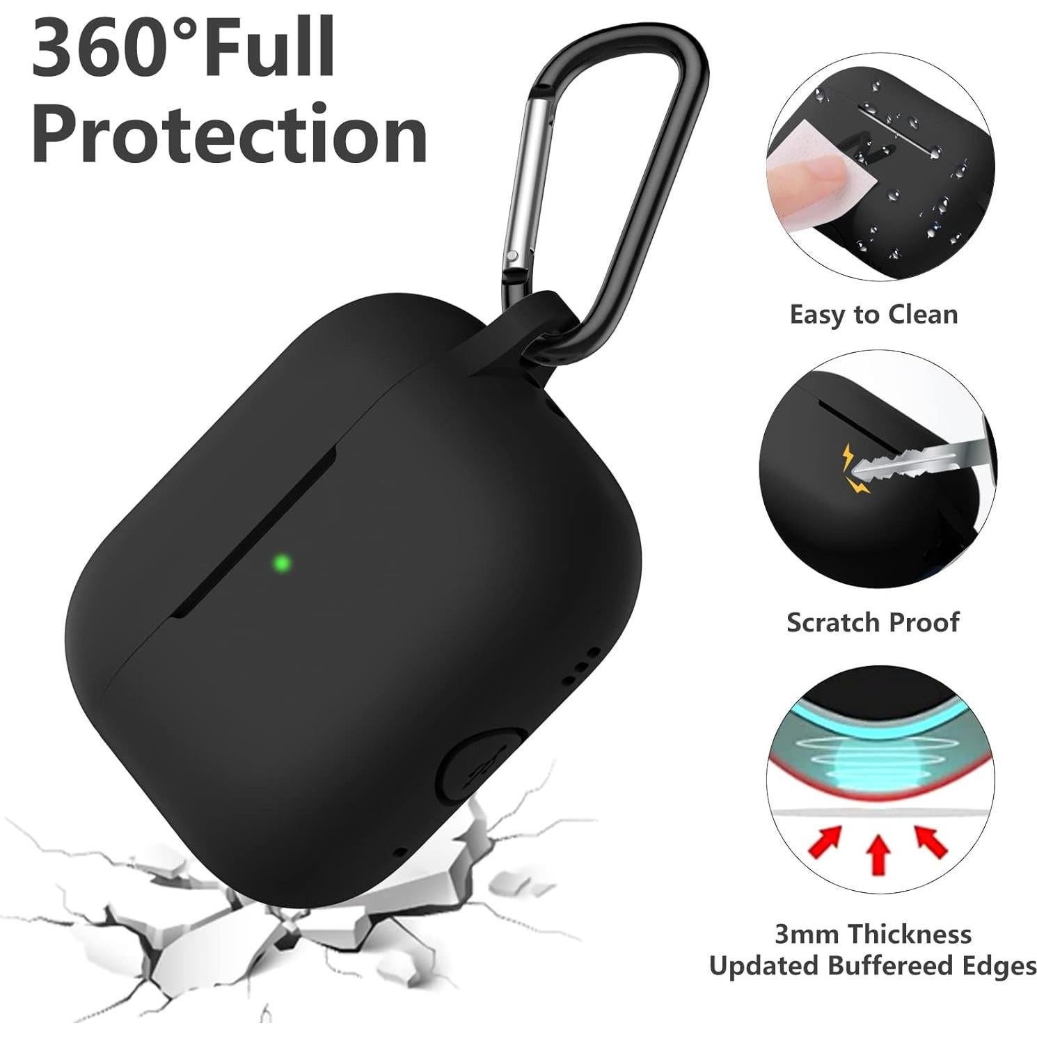 Funda de Silicona Lerobo para AirPods Pro 2/1 - Negro