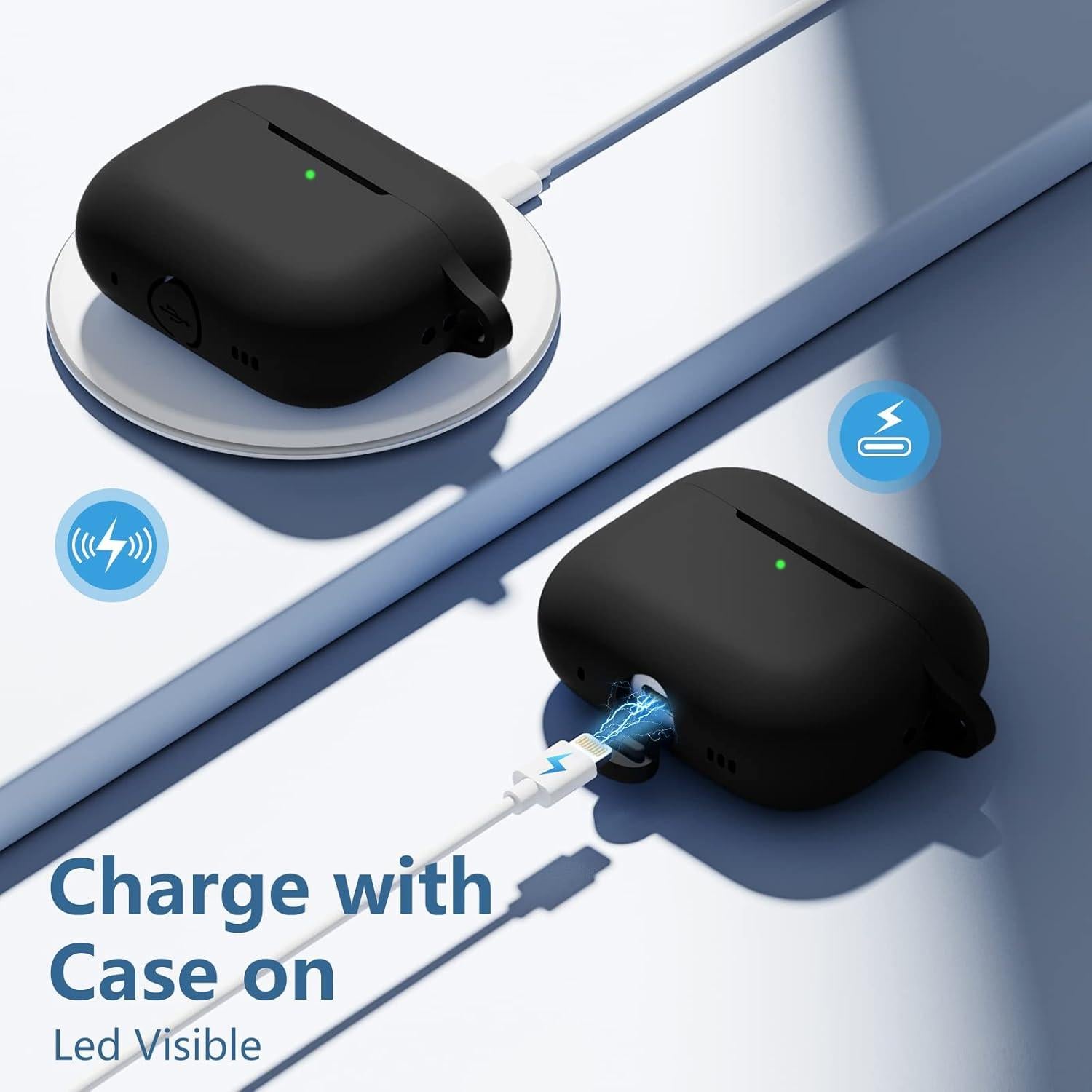 Funda de Silicona Lerobo para AirPods Pro 2/1 - Negro